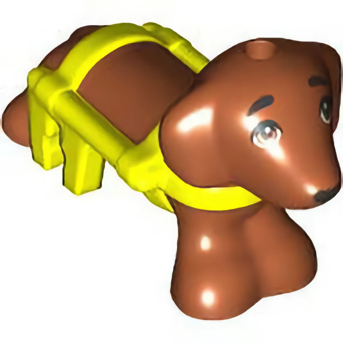 Part 100559pb01 - Dog, Friends, Dachshund with Molded Neon Yellow Wheelchair Harness and Printed Eyes and Black Nose Pattern (Pickle)