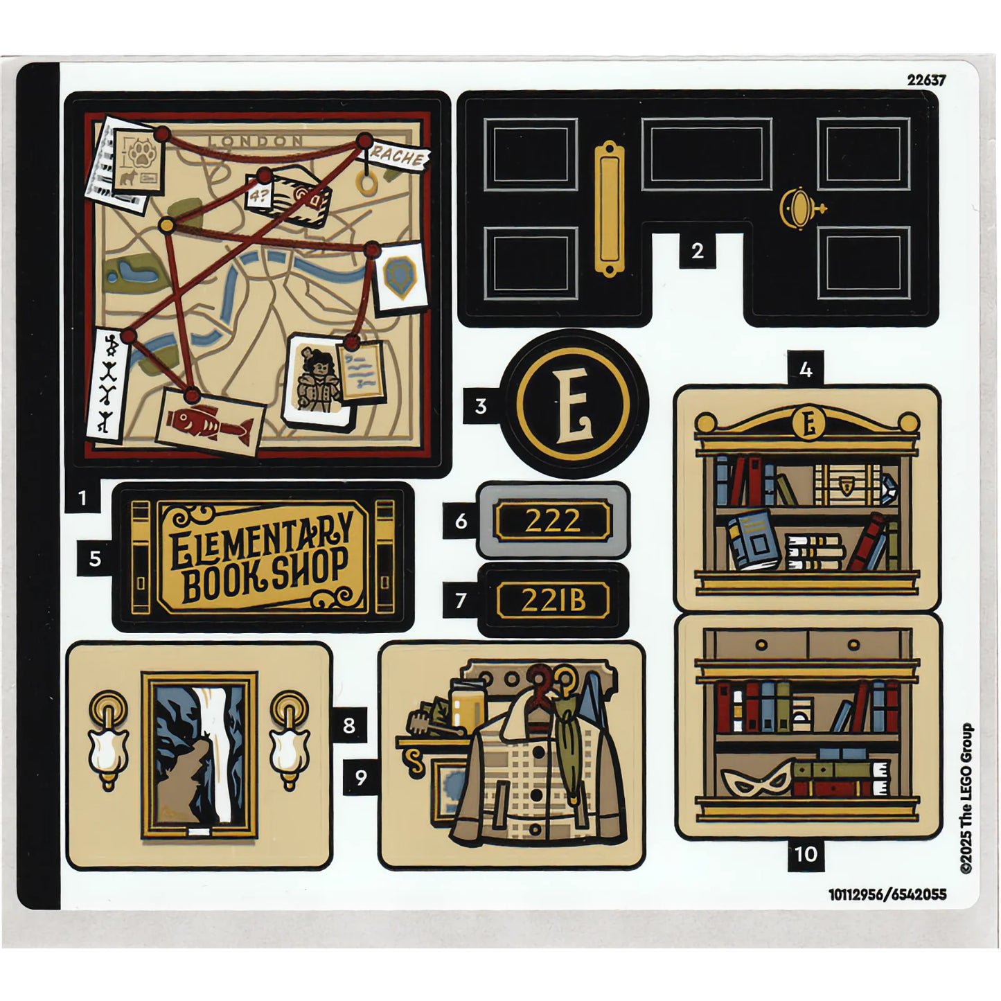 Part 10351stk01 - Sticker Sheet for Set 10351 - (10112956/6542055)