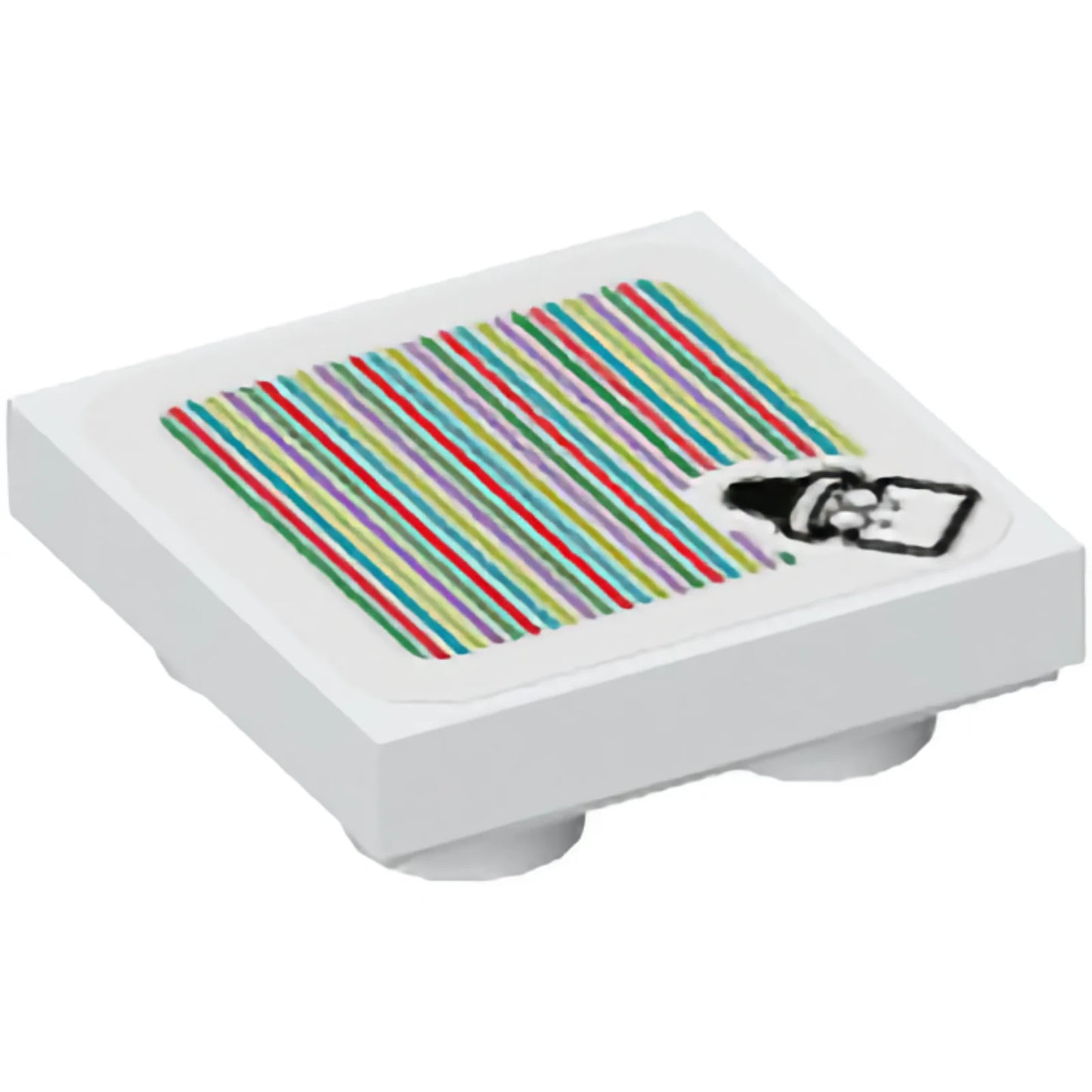 Part 11203pb079 - Tile, Modified 2 x 2 Inverted with Super Mario Scanner Code Kamek Pattern (Sticker) - Sets 71391 / 71407