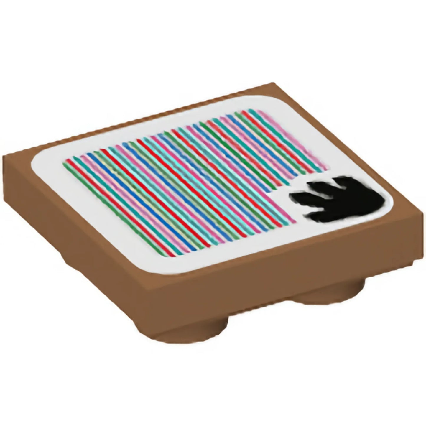 Part 11203pb081 - Tile, Modified 2 x 2 Inverted with Super Mario Scanner Code Bowser's Mecha Hand Pattern (Sticker) - Set 71391