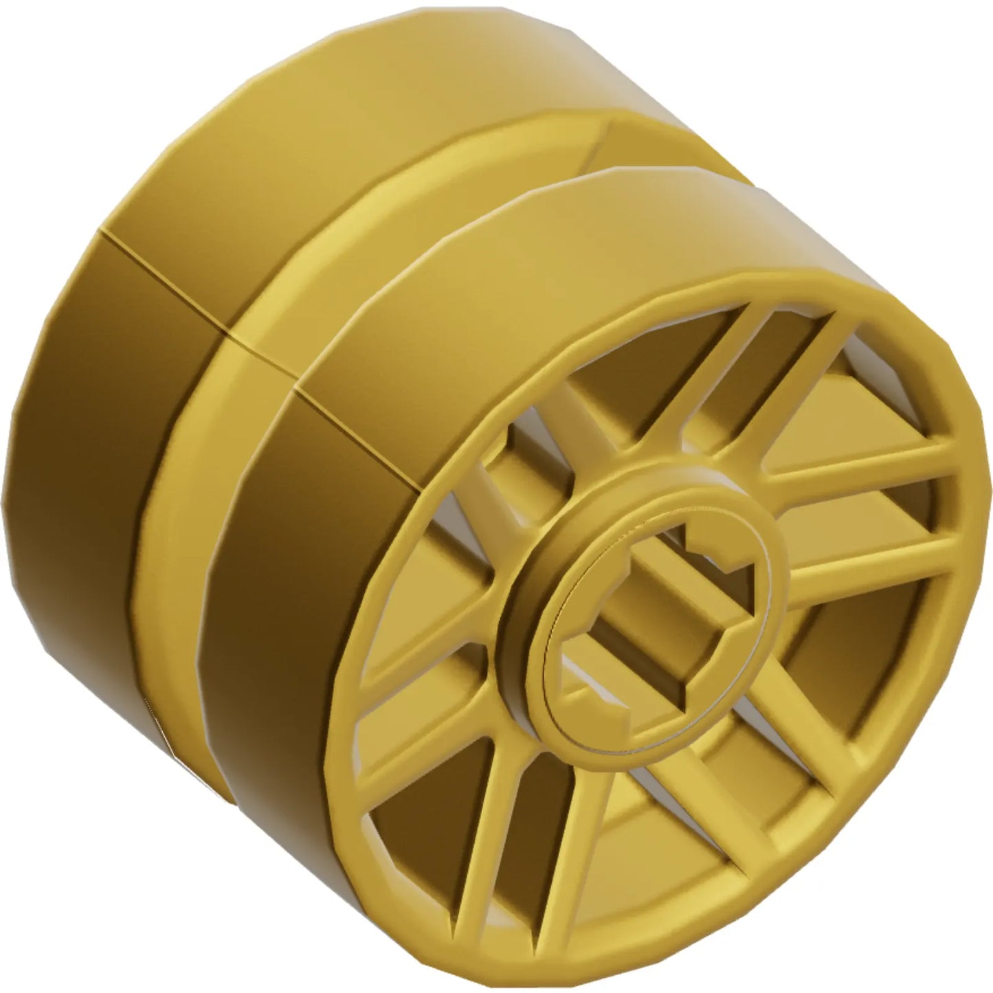 Part 11208 - Wheel 14mm D. x 9.9mm with Center Groove, Fake Bolts and 6 Double Spokes