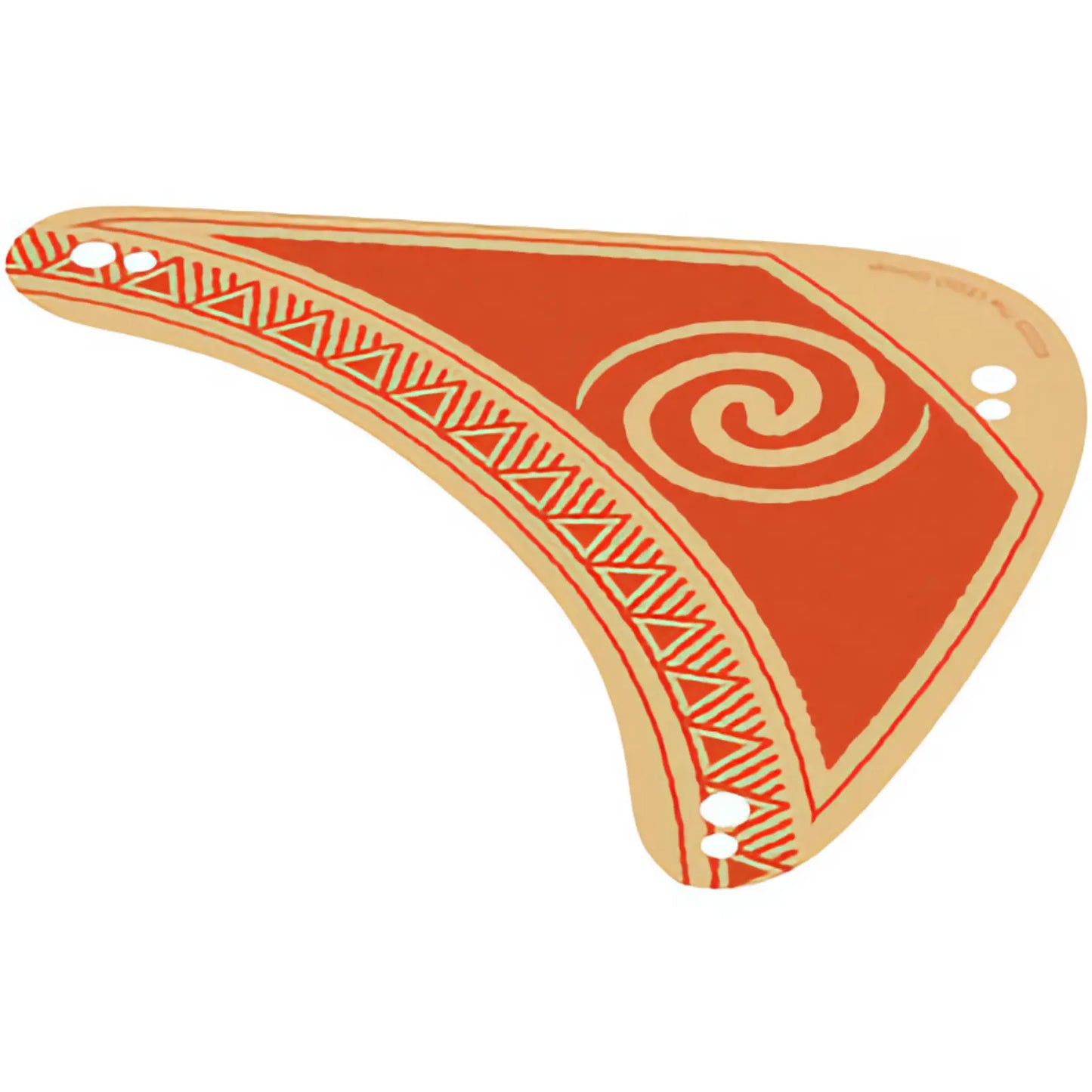 Part 113956 - Cloth Sail Triangular 10 x 12 with Hawaiian Tribal Stripe and Spiral Swirl on Red Background Pattern