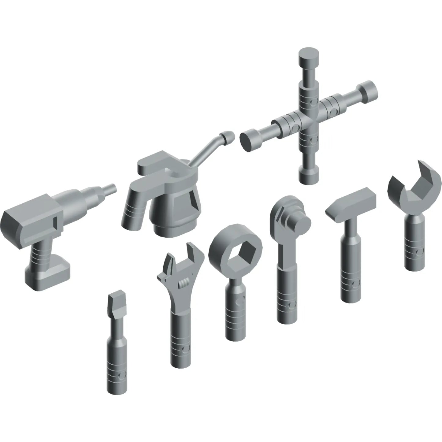 Part 11402 - Minifigure, Utensil Tools, 9 in Bag (Multipack)