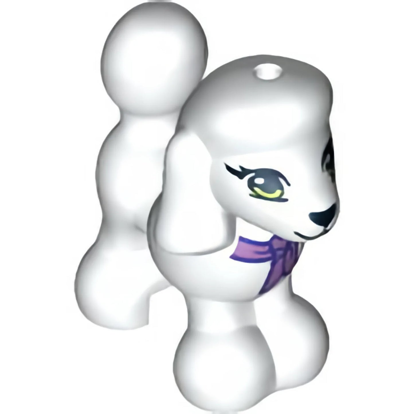Part 11575pb02 - Dog, Friends, Poodle with Lime Eyes, Black Nose and Mouth, and Dark Purple and Medium Lavender Bow Pattern
