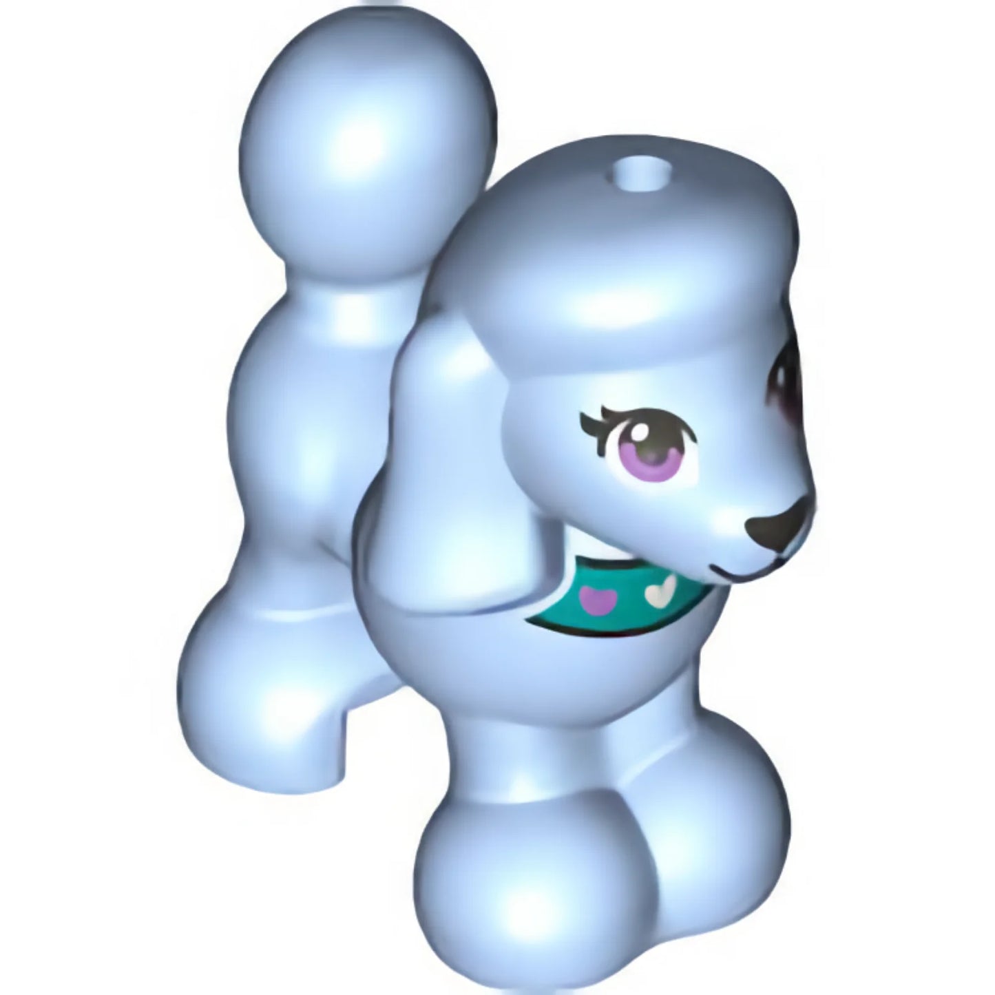 Part 11575pb05 - Dog, Friends, Poodle with Dark Turquoise Collar with Hearts, Medium Lavender Eyes, and Black Nose and Mouth Pattern