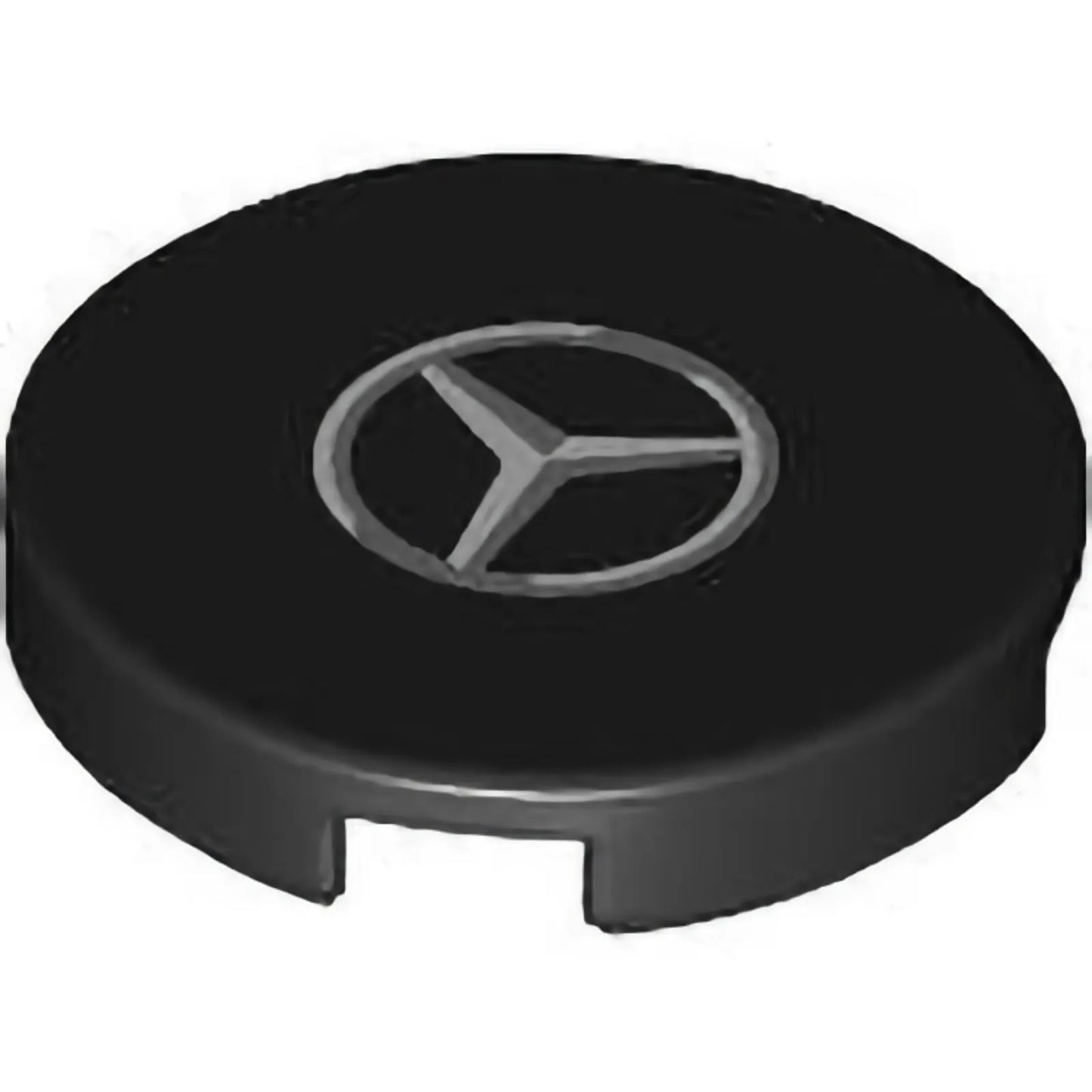 Part 14769pb704 - Tile, Round 2 x 2 with Bottom Stud Holder with Silver and Dark Silver Mercedes-Benz Logo Pattern