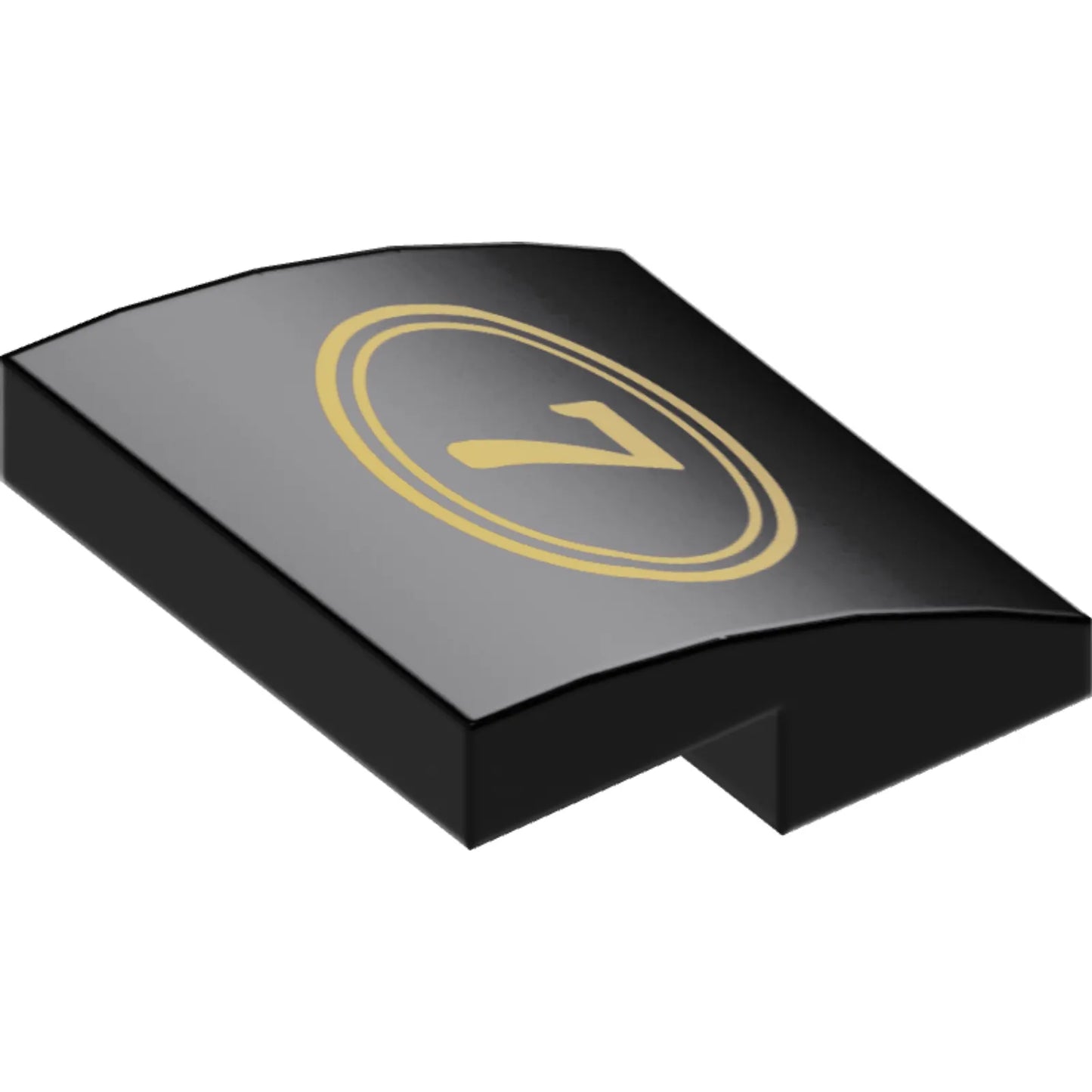 Part 15068pb425 - Slope, Curved 2 x 2 x 2/3 with Gold Number 7 in Double Oval Border Pattern