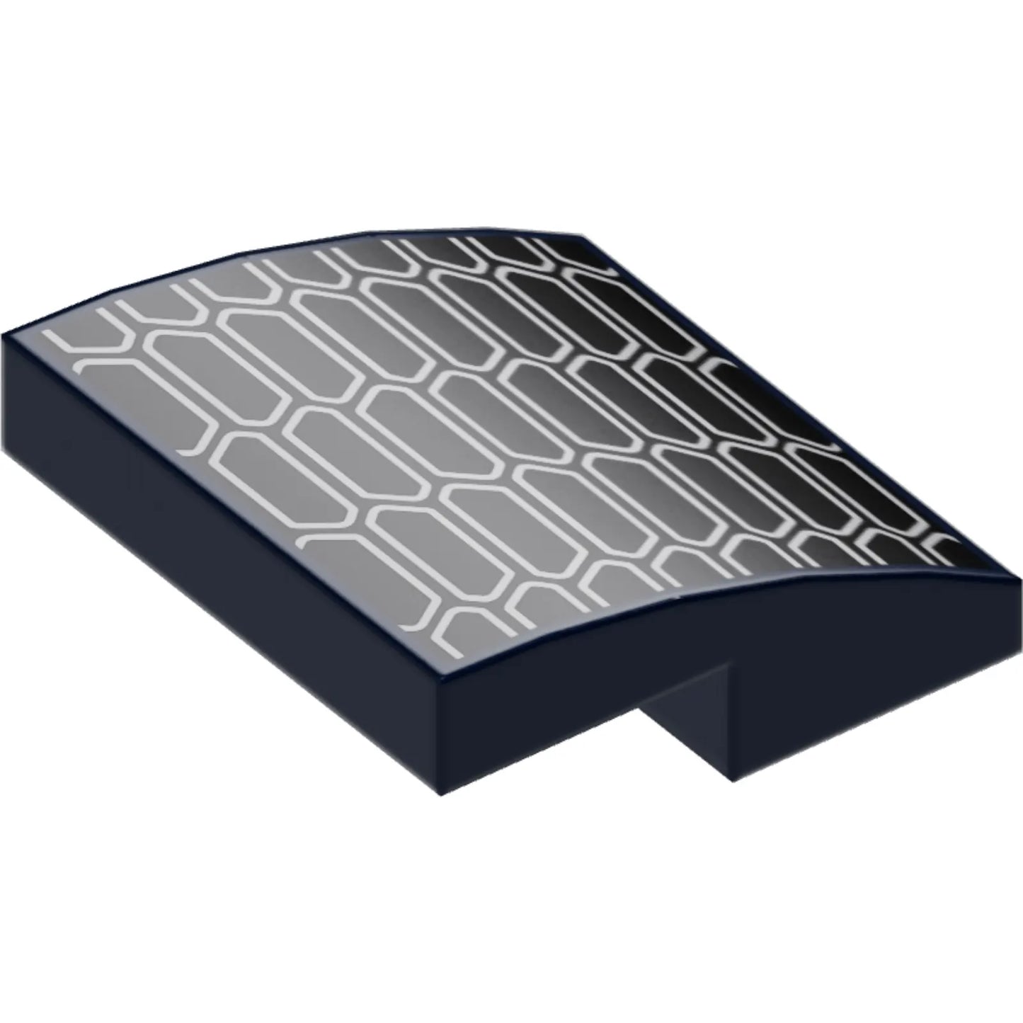 Part 15068pb548 - Slope, Curved 2 x 2 x 2/3 with Silver and Black Air Vent Grille Pattern