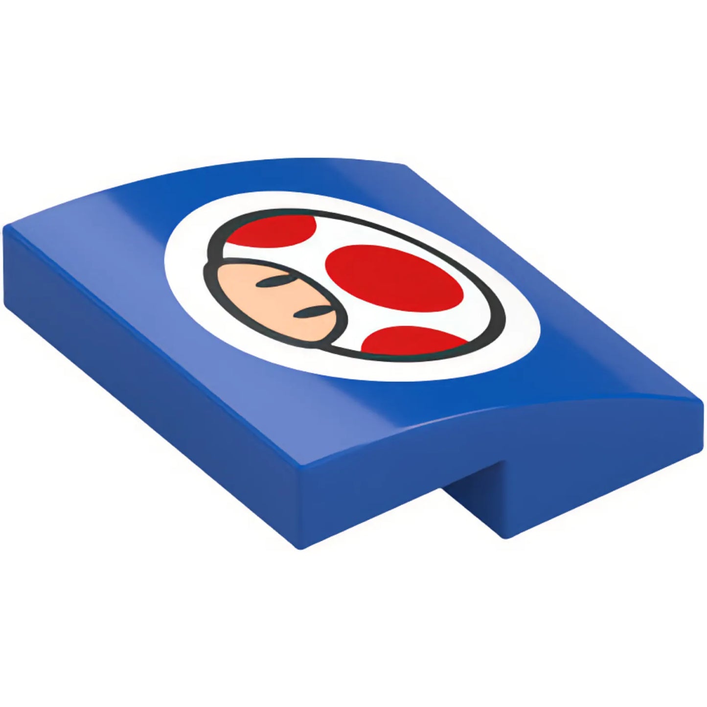 Part 15068pb596 - Slope, Curved 2 x 2 x 2/3 with Super Mario Mushroom on White Circle Pattern