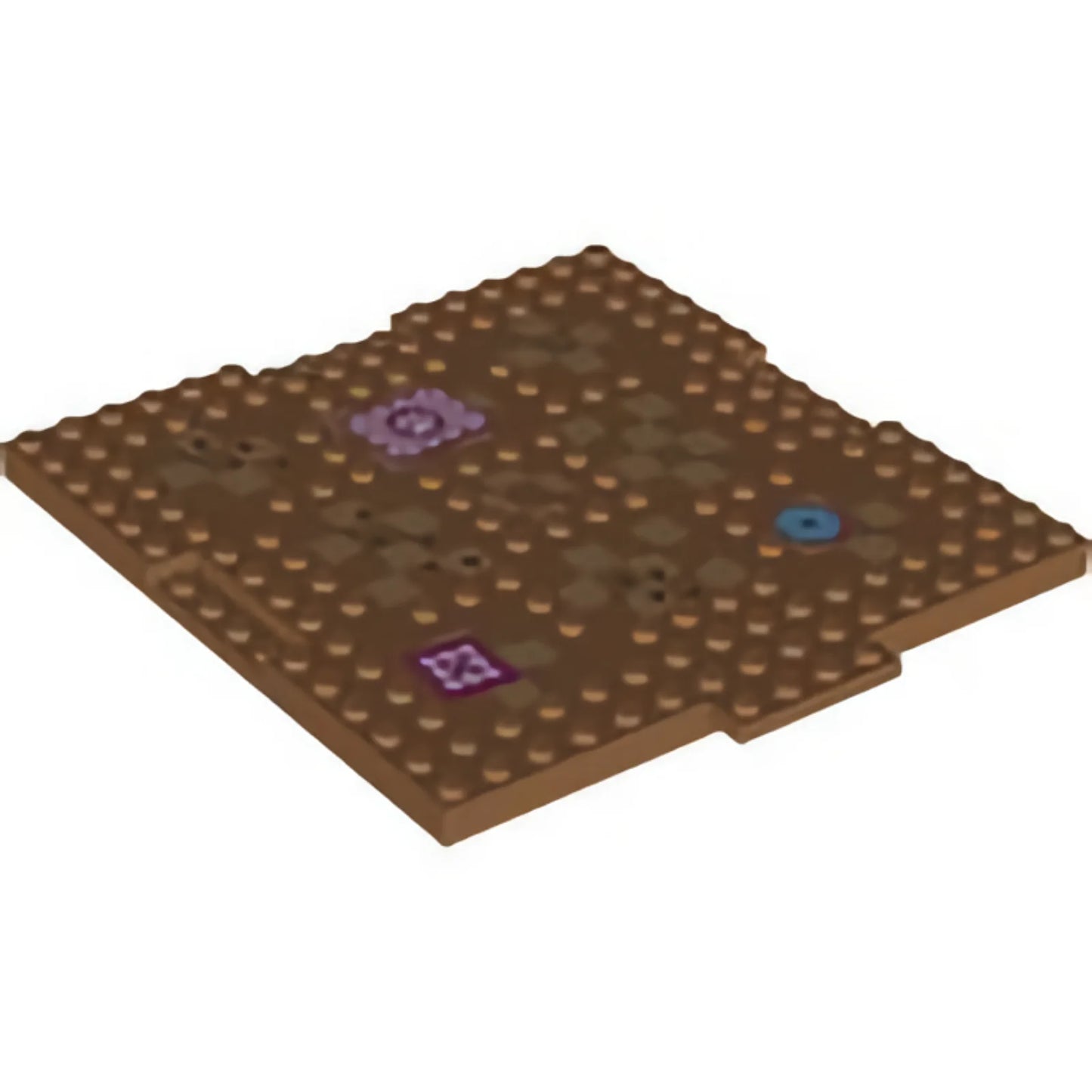 Part 15623pb004 - Brick, Modified 16 x 16 x 2/3 with 1 x 4 Indentations and 1 x 4 Plate with Checkered Tiles, Paw Prints and Throw Rugs Pattern