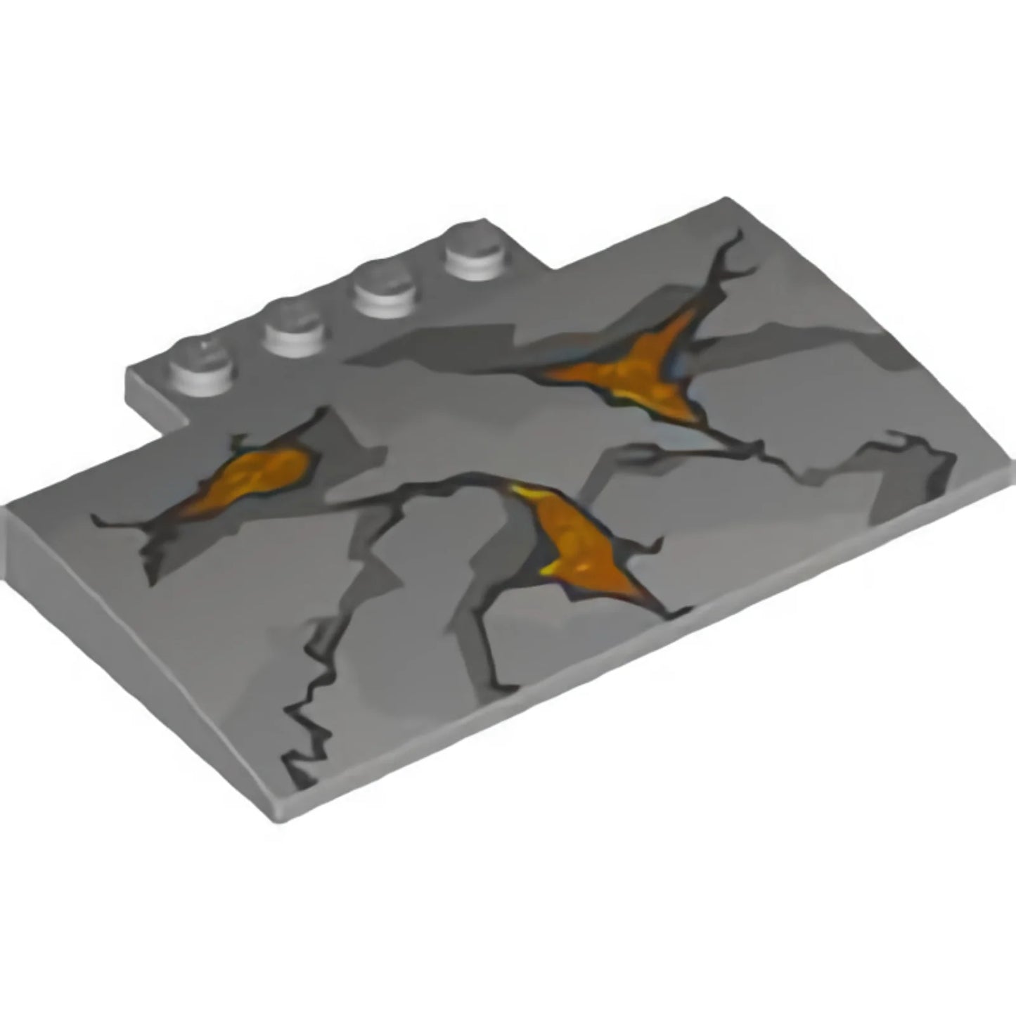 Part 15625pb011 - Slope, Curved 5 x 8 x 2/3 with 4 Studs with Cracks and Lava Pattern (10722)