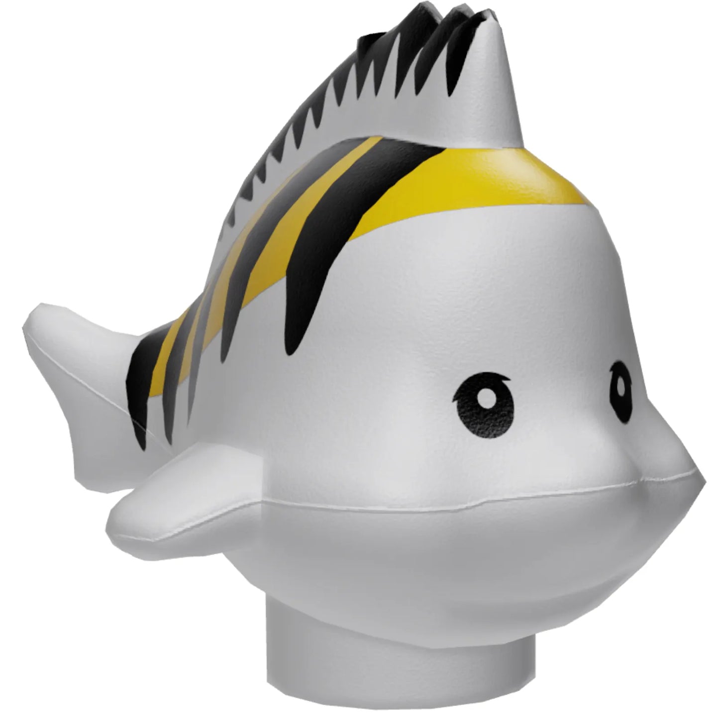 Part 15679pb02 - Fish, The Little Mermaid with Black Eyes and Stripes, Yellow Dorsal with Black Tips Pattern (Flounder / Fabius)