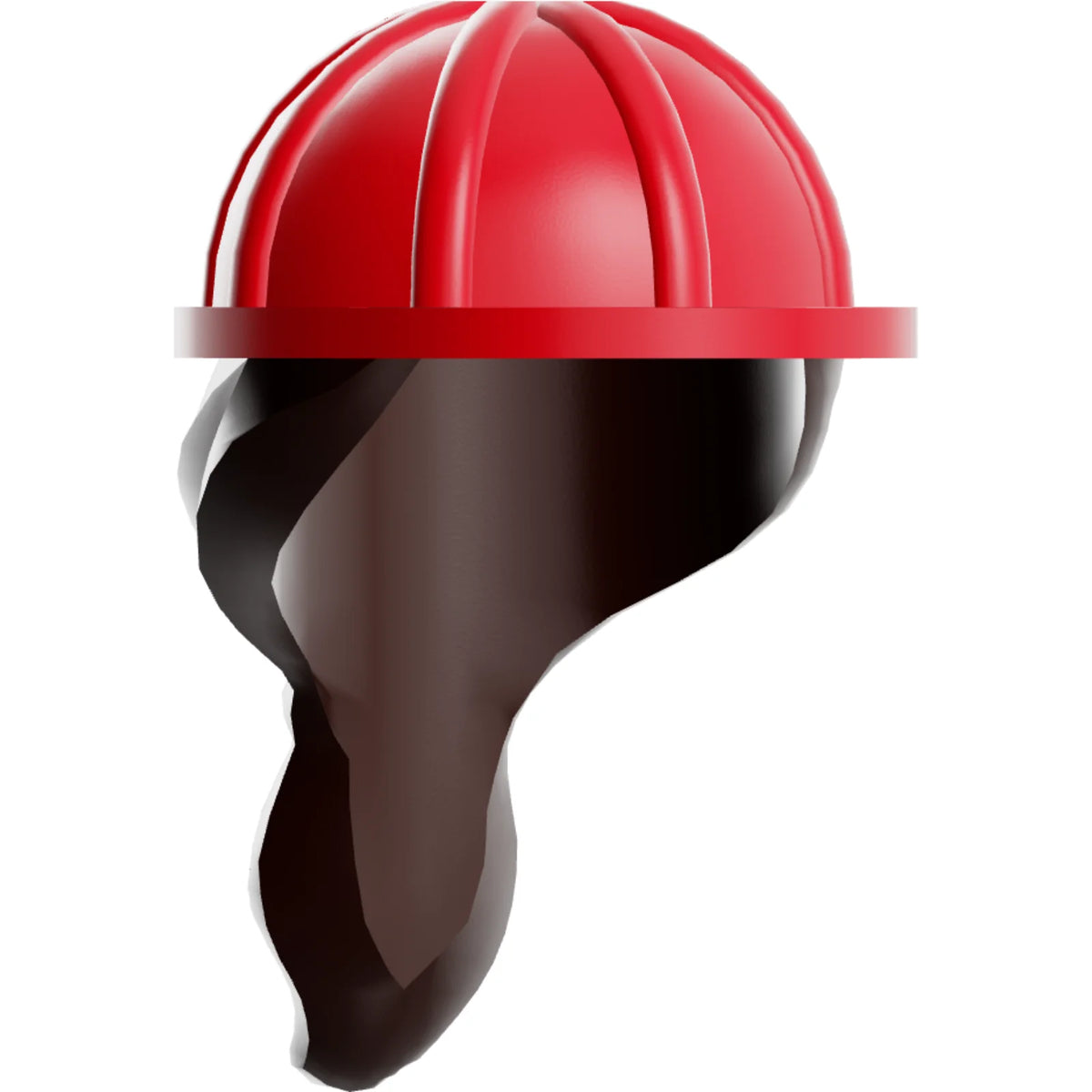 Part 16178pb01 - Minifigure, Headgear Helmet Construction with Molded Dark Brown Ponytail Hair Pattern