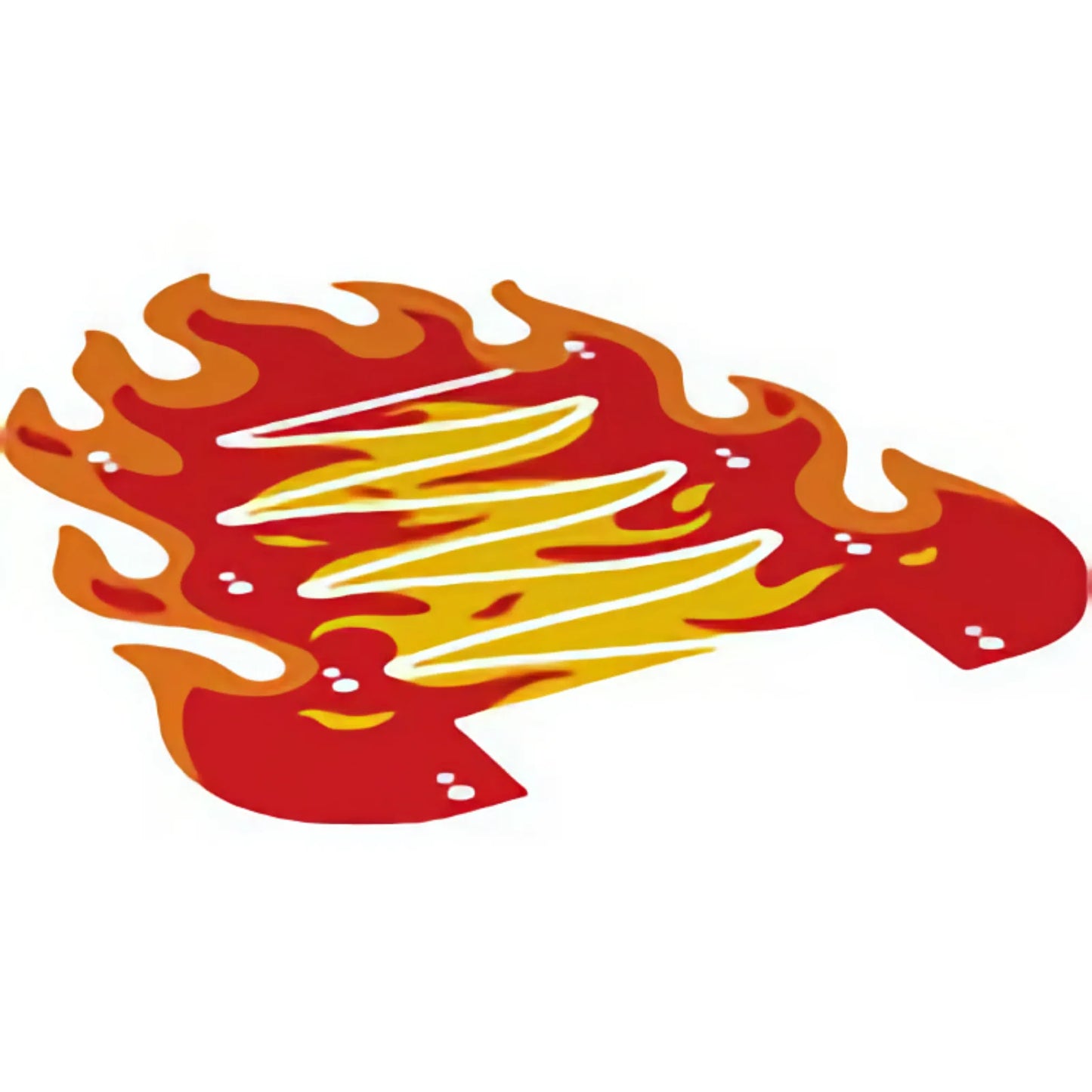 Part 1875 - Plastic Fire with 8 Holes for Towballs and Yellow, Red, and Orange Flames Pattern