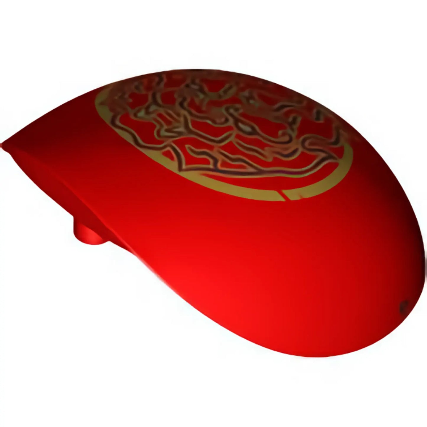 Part 21560pb11 - Large Figure Armor, Round, Smooth with Ornate Gold Flaming Lion Head Pattern