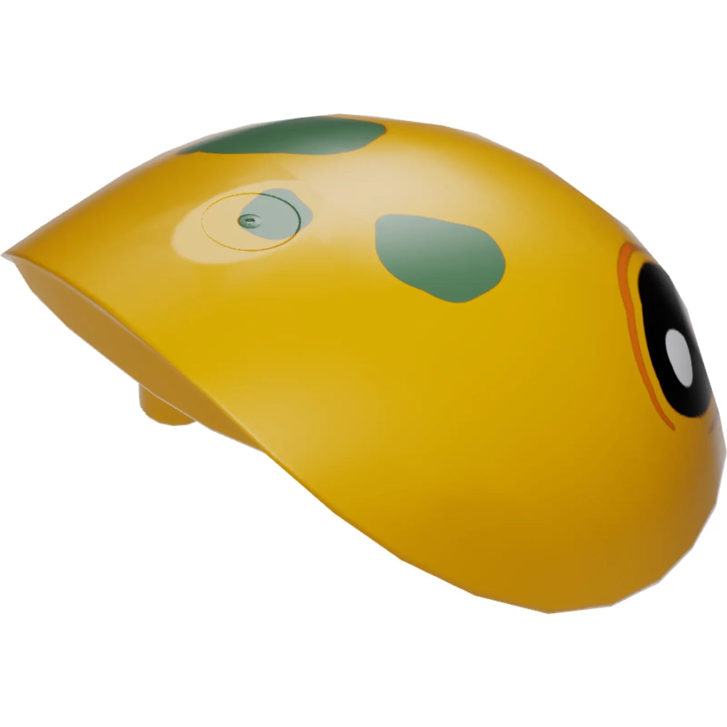 Part 21560pb15 - Large Figure Armor, Round, Smooth with Black Nostrils and Eyes with Coral and White Dots and Sand Green Spots Pattern (Turtle Head)