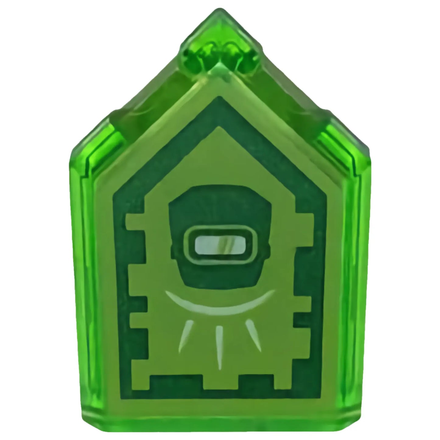 Part 22385pb074 - Tile, Modified 2 x 3 Pentagonal with Nexo Power Shield Pattern - Blast Mask