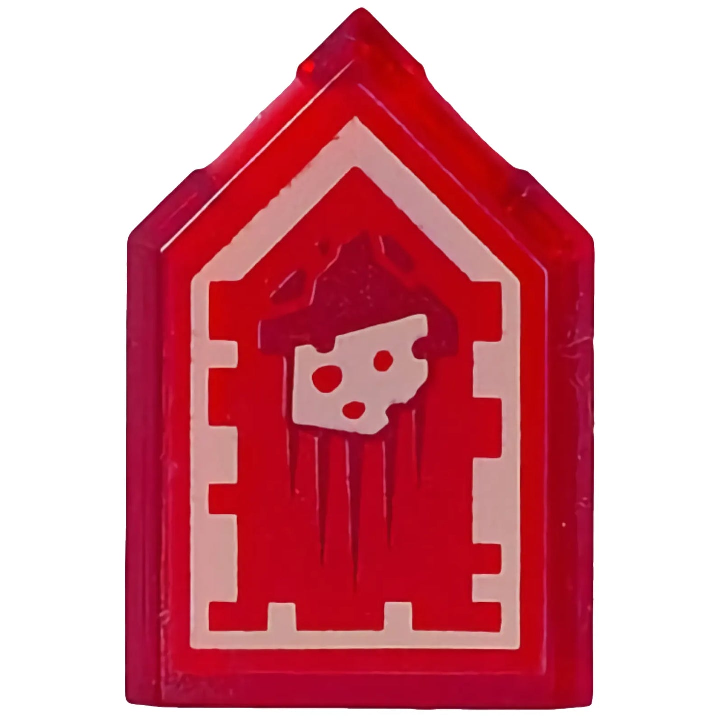 Part 22385pb087 - Tile, Modified 2 x 3 Pentagonal with Nexo Power Shield Pattern - Swiss Cheese