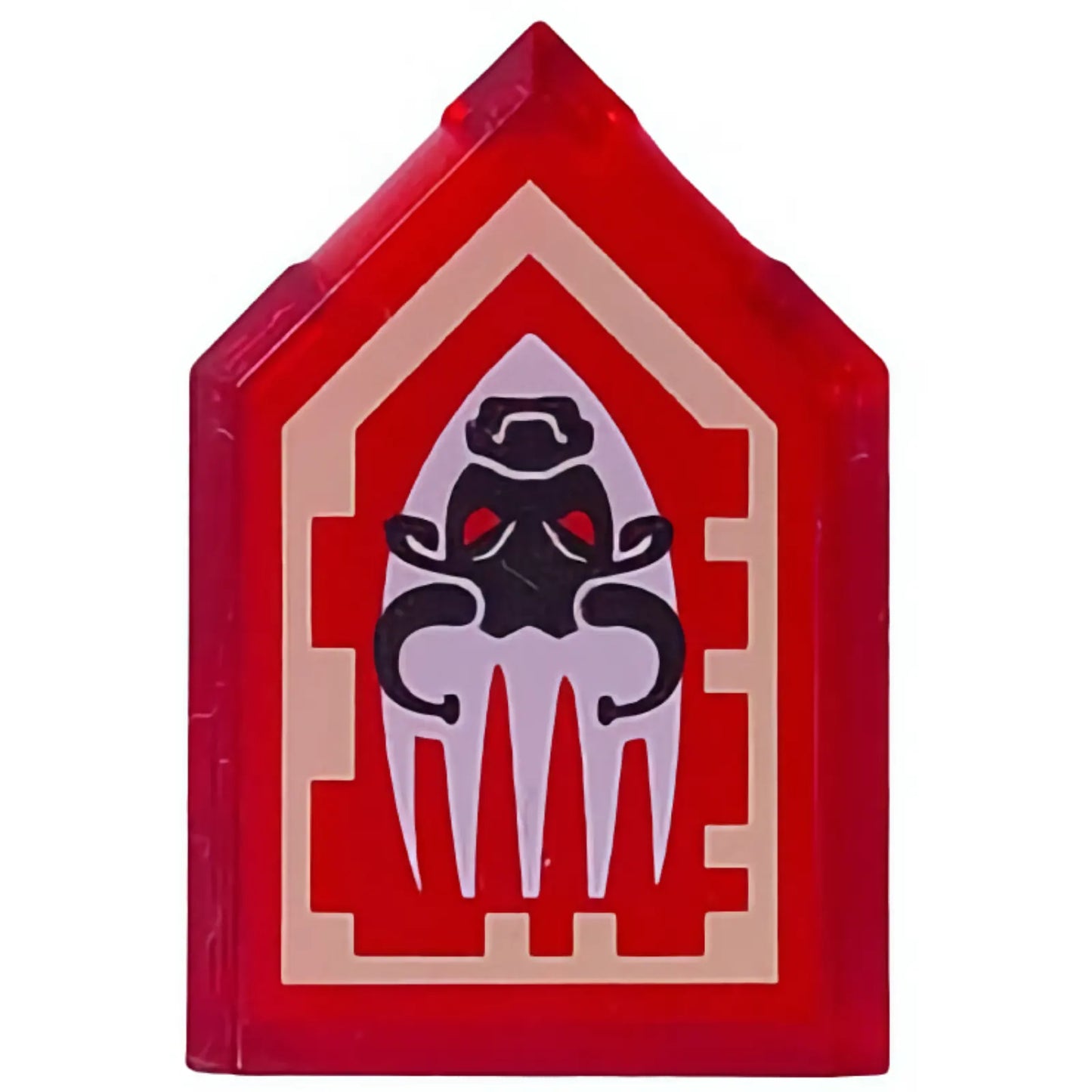 Part 22385pb143 - Tile, Modified 2 x 3 Pentagonal with Nexo Power Shield Pattern - Bull Race