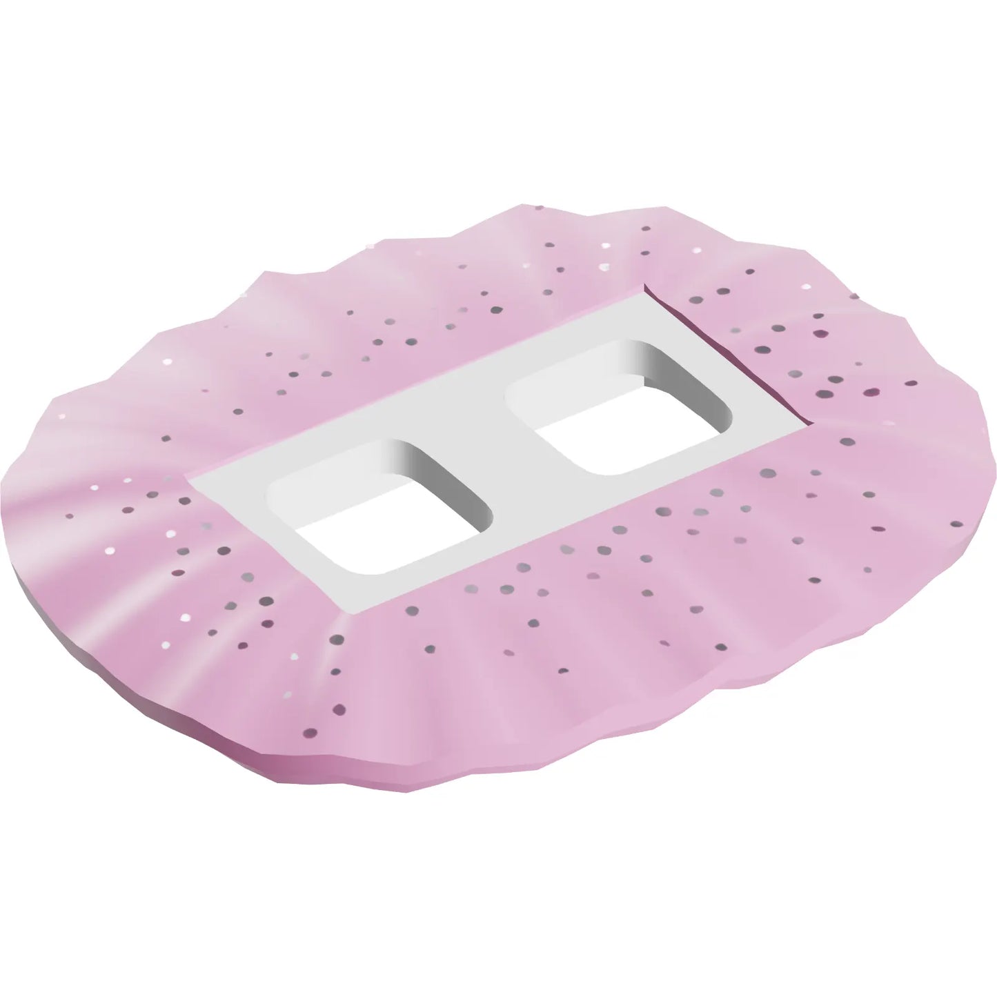 Part 24087pb04 - Minifigure Skirt Plastic, Ruffled (Ballerina Tutu) with Bright Pink Top, Silver Dots Pattern