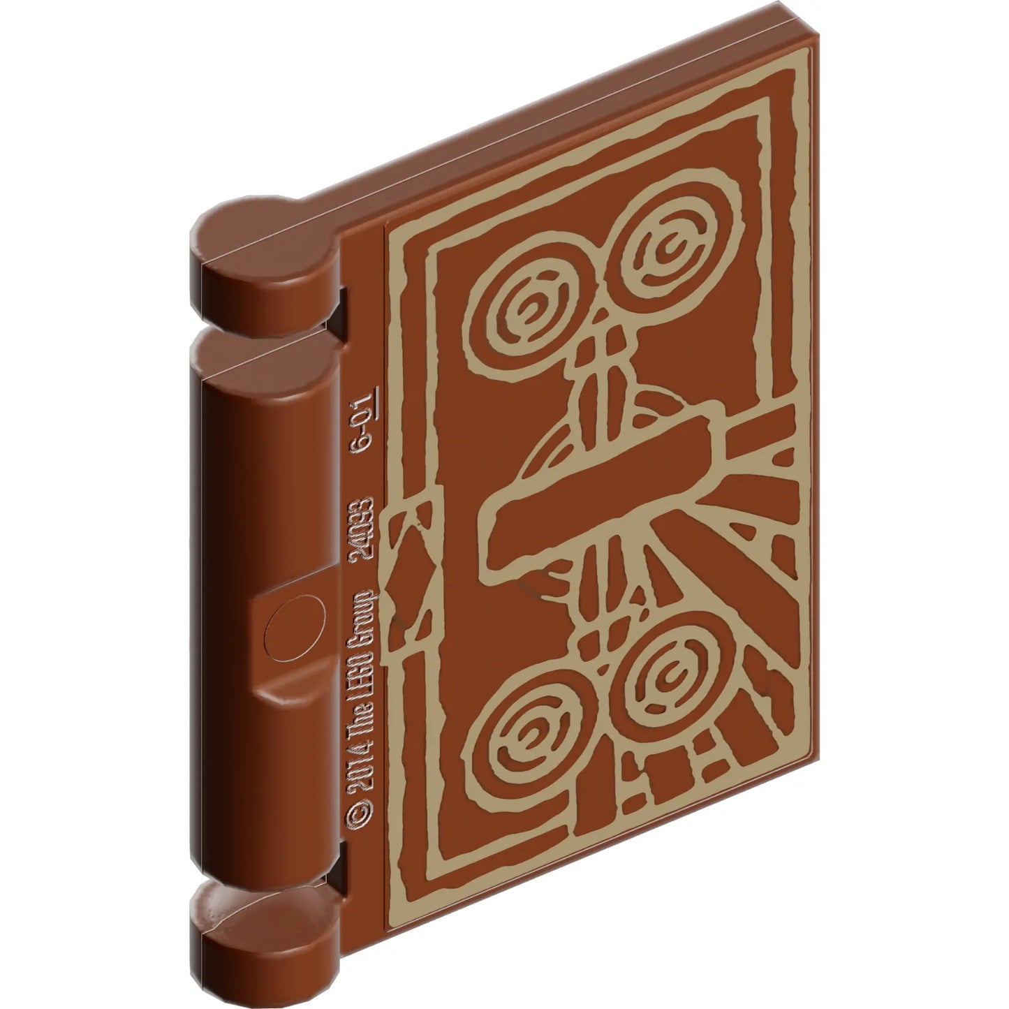 Part 24093pb065 - Minifigure, Utensil Book Cover with Gold Circles and Lines Pattern (The Darkhold)