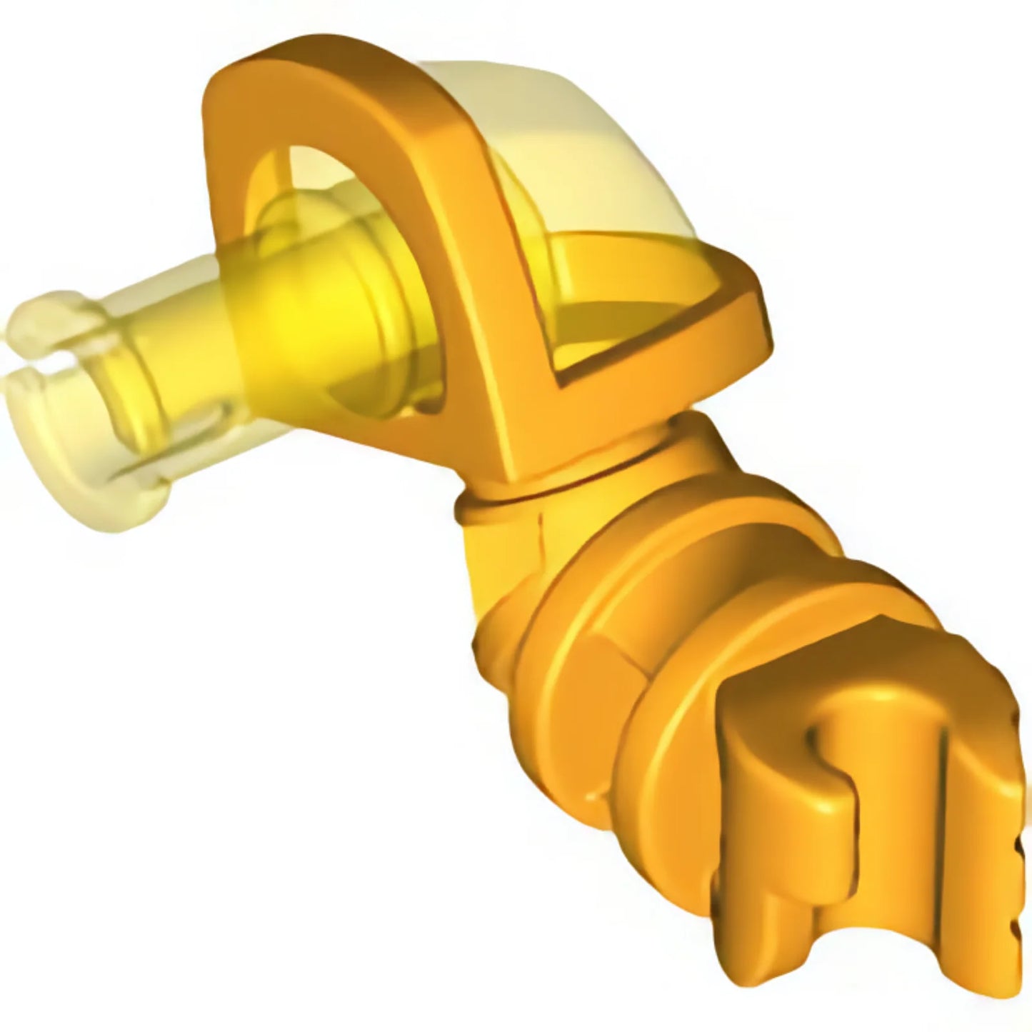 Part 24101pb02 - Arm Armored, Left with Trans-Yellow Shoulder and Pin Pattern (Nexo Knights Axl)