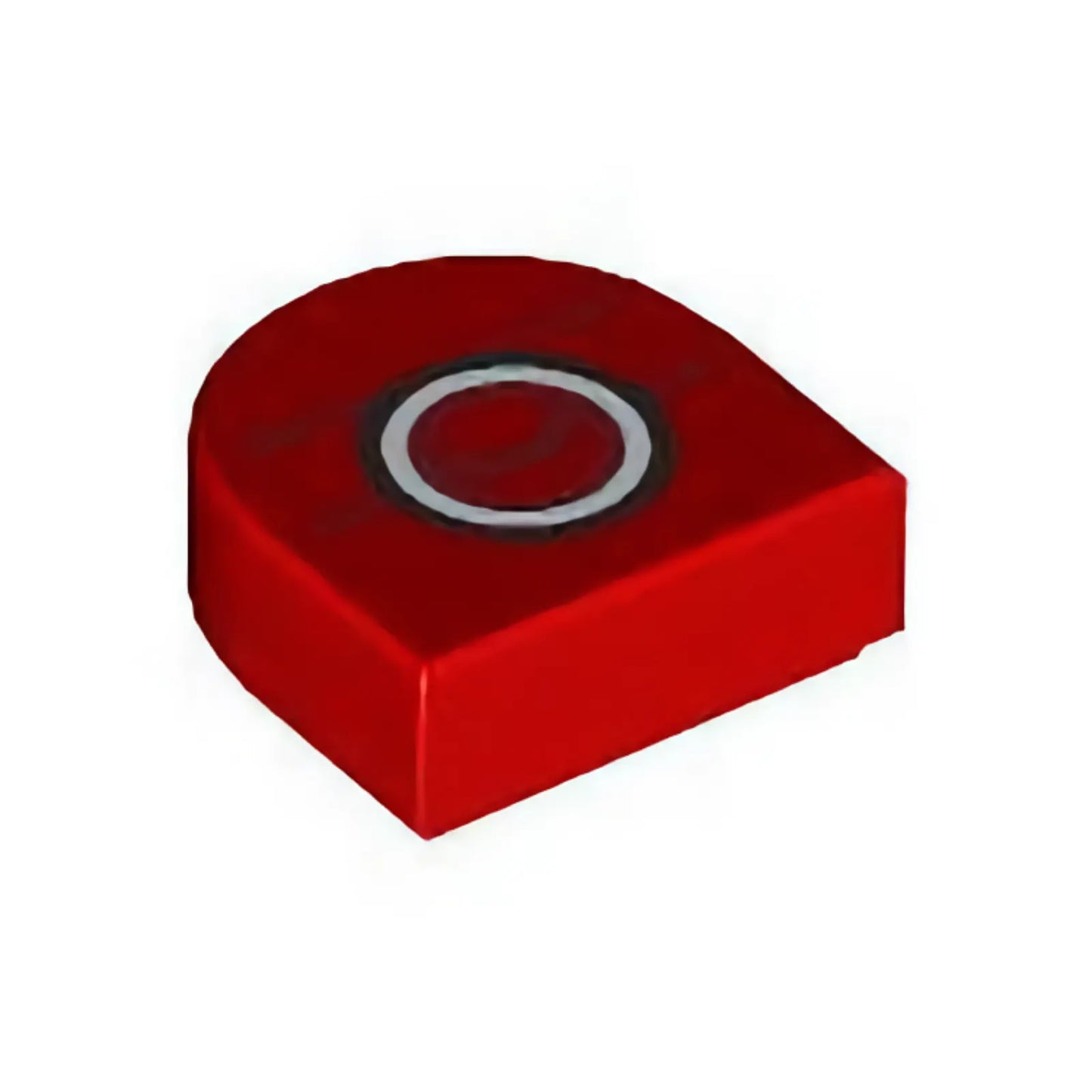 Teil 24246pb047 – Fliese, rund, 1 x 1, Halbkreis, erweitert mit Muster aus weißen und schwarzen Kreisen und dunkelroten Linien (Baymax-Ladestation)