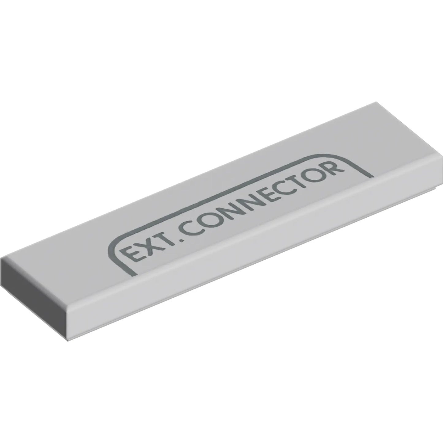 Part 2431pb0916 - Tile 1 x 4 with Dark Bluish Gray 'EXT. CONNECTOR' and Outline Pattern