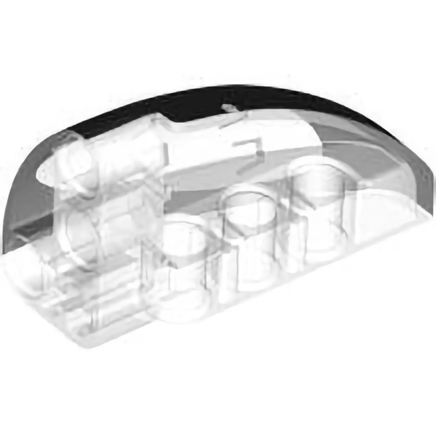 Part 2438pb003 - Technic, Panel Curved 5 x 3 x 2 Corner Quarter Ellipse, Left with Black and Silver Porsche GT4 e-Performance Headlight Pattern