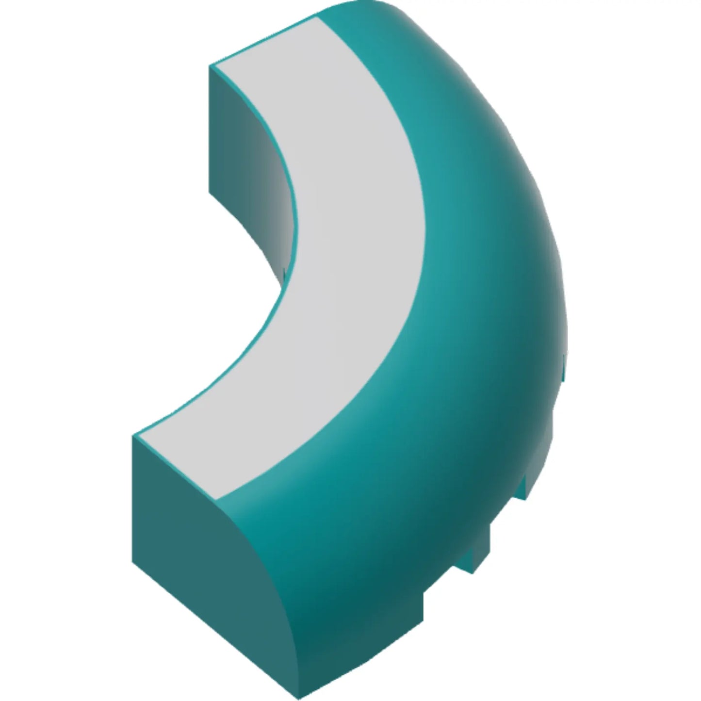 Part 24599pb01 - Brick, Round Corner 5 x 5 x 1 without Studs with White Stripe Pattern