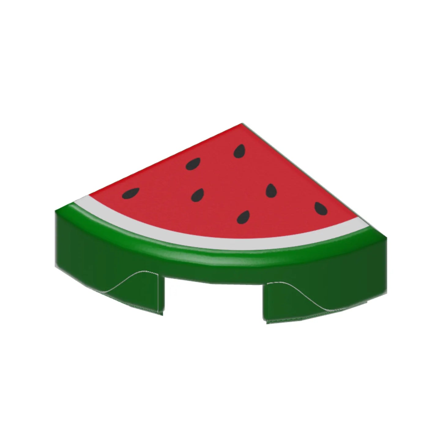 Part 25269pb002 - Tile, Round 1 x 1 Quarter with Red Watermelon Pattern
