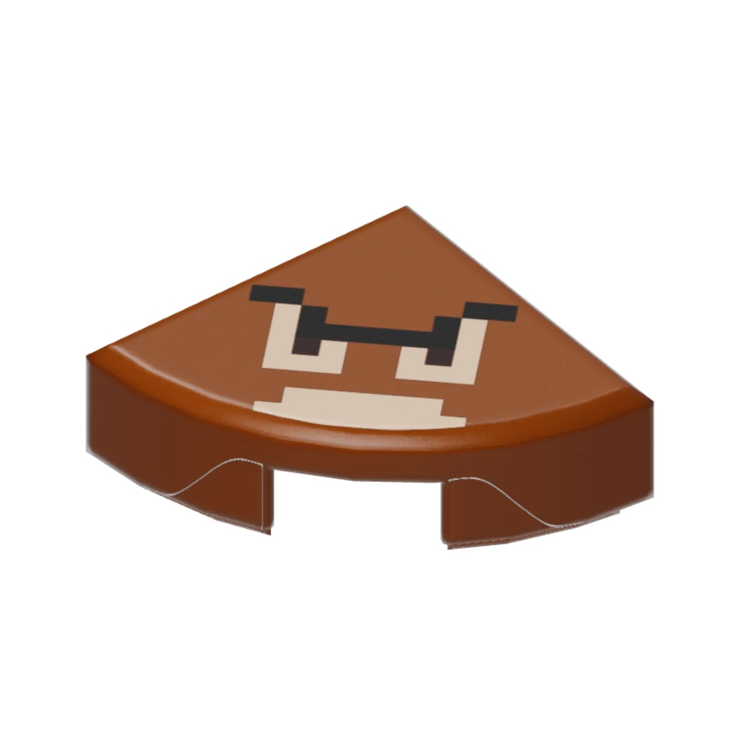 Teil 25269pb014 - Fliese, rund, 1 x 1 Viertel, mit Super Mario Pixel-Goomba-Gesichtsmuster