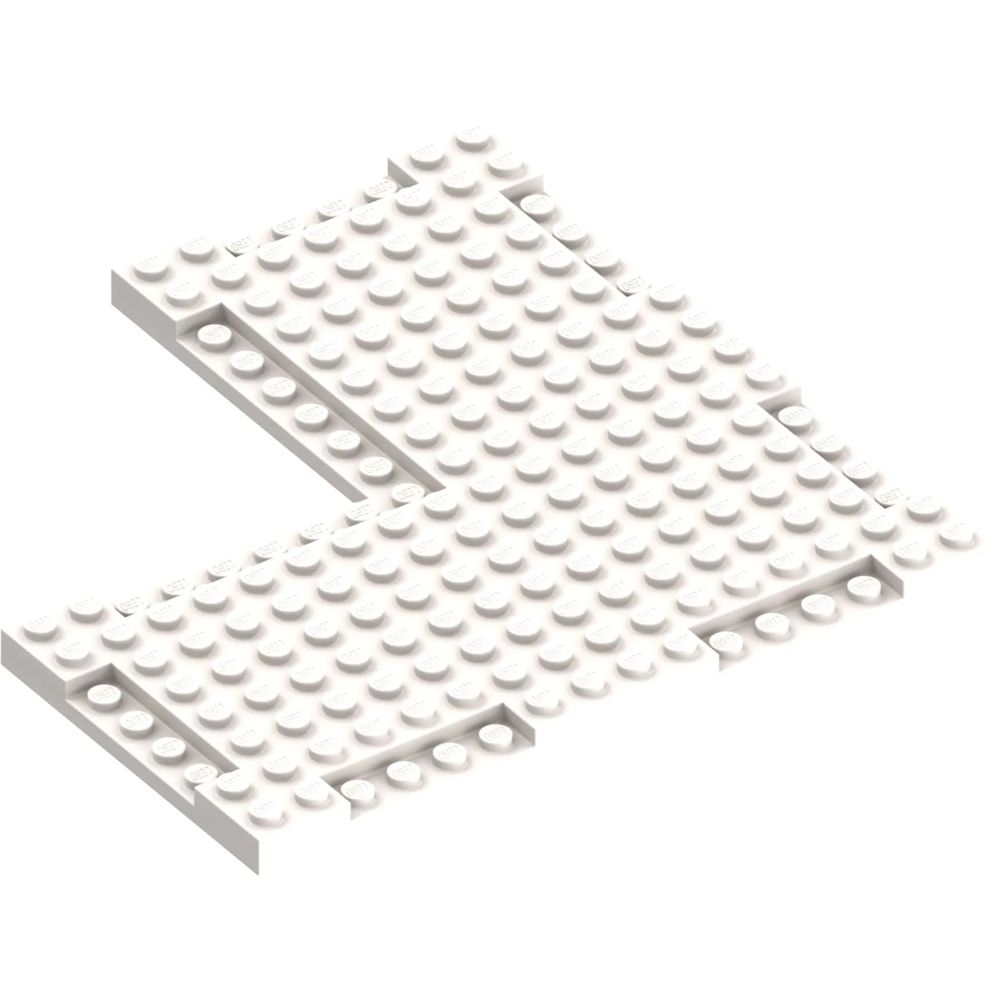 Part 2612 - Brick, Modified Corner 16 x 16 x 2/3 with 7 x 7 Inside Corner and 1 x 4 Side Indentations