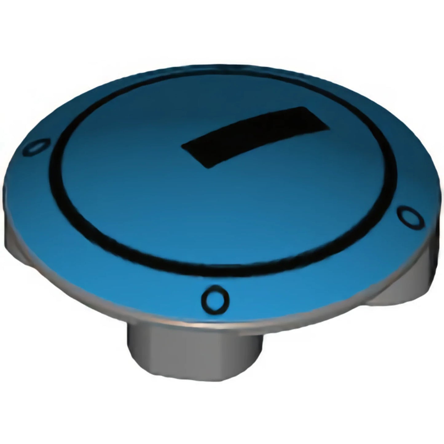 Part 2654pb007 - Plate, Round 2 x 2 with Rounded Bottom and Black Circle and Rectangle on Dark Azure Background Pattern