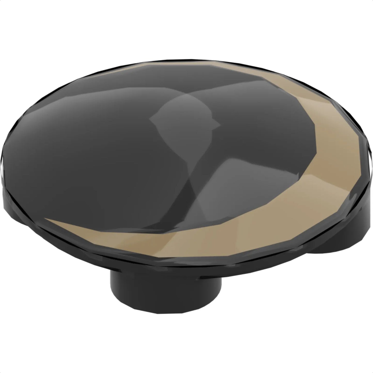 Teil 2654pb015 - Platte, rund 2 x 2 mit abgerundeter Unterseite mit dunkelbraunem Halbmondmuster