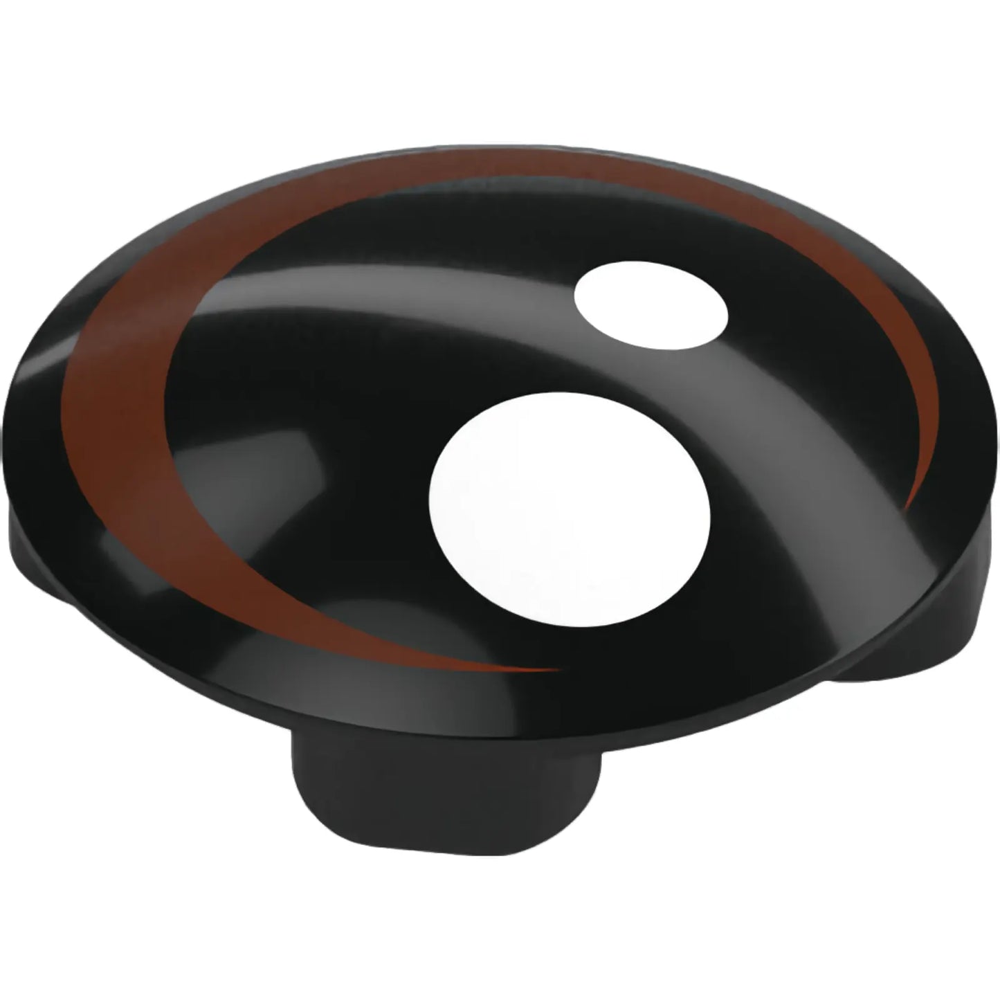 Part 2654pb037 - Plate, Round 2 x 2 with Rounded Bottom (Boat Stud) with White Pupil and Circle and Reddish Brown Crescent Pattern