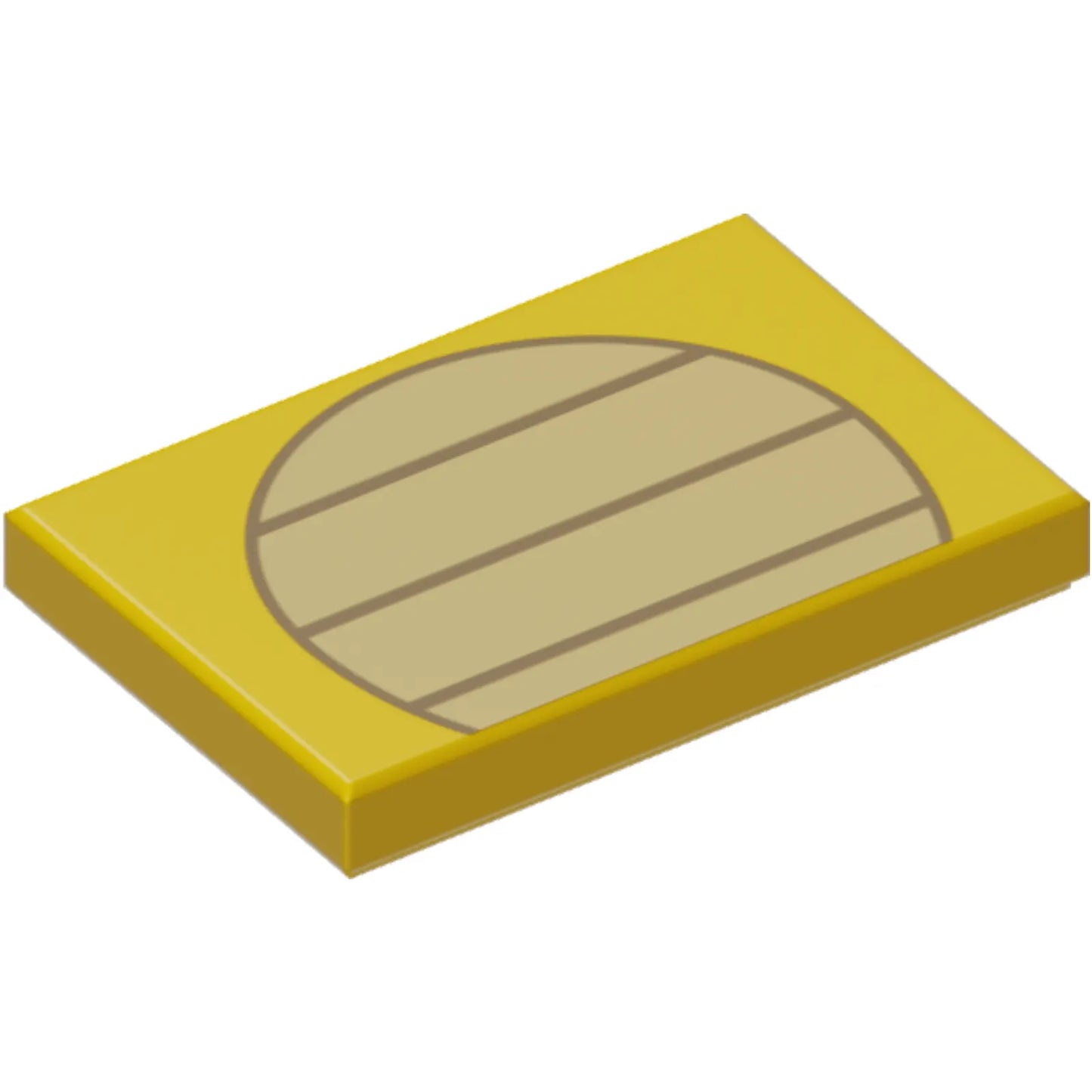 Part 26603pb143 - Tile 2 x 3 with Tan Partial Circle with Dark Tan Lines Pattern (Super Mario Larry / Ludwig Stomach)