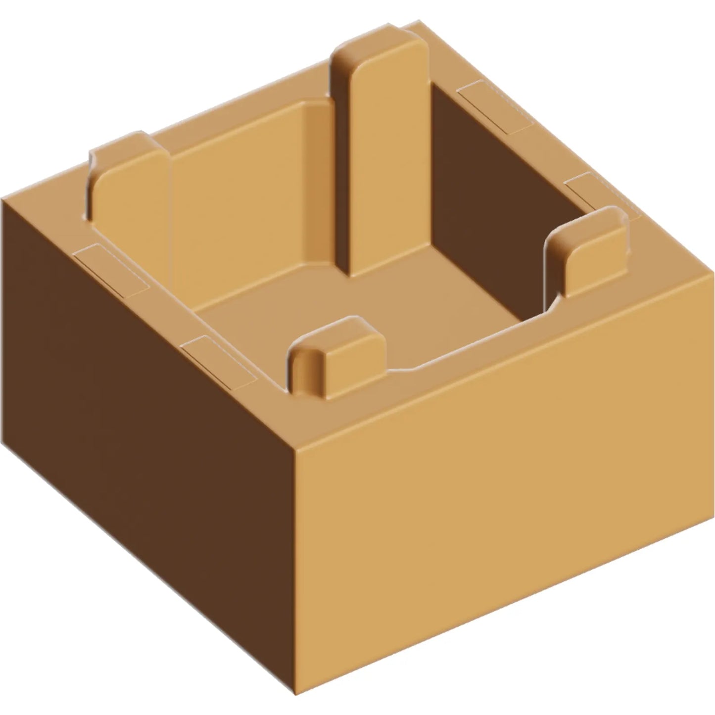 Part 2821 - Container, Box 2 x 2 x 1 - Top Opening with Raised Inner Bottom