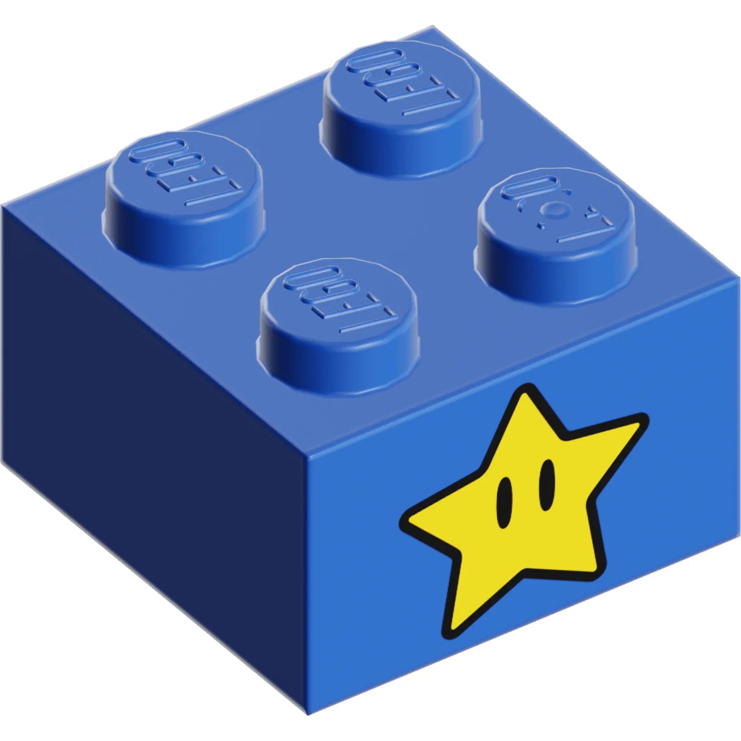 Part 3003pb121 - Brick 2 x 2 with Yellow Star with Black Eyes Pattern on Two Sides