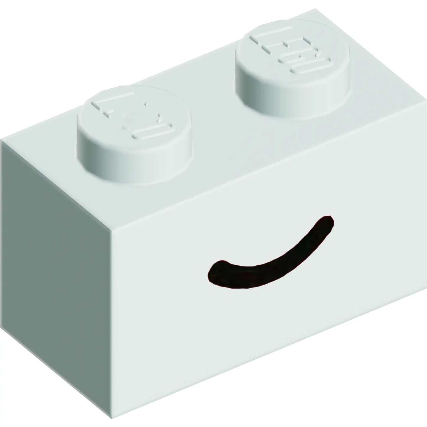 Teil 3004pb302 - Ziegel 1 x 2 mit schwarzem Smile-Kurvenlinienmuster