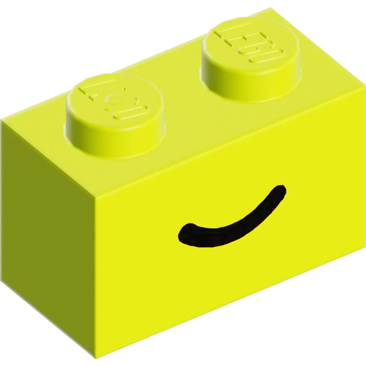 Teil 3004pb302 - Ziegel 1 x 2 mit schwarzem Smile-Kurvenlinienmuster