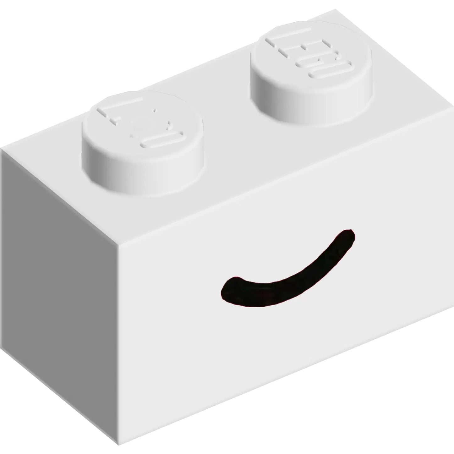 Teil 3004pb302 - Ziegel 1 x 2 mit schwarzem Smile-Kurvenlinienmuster