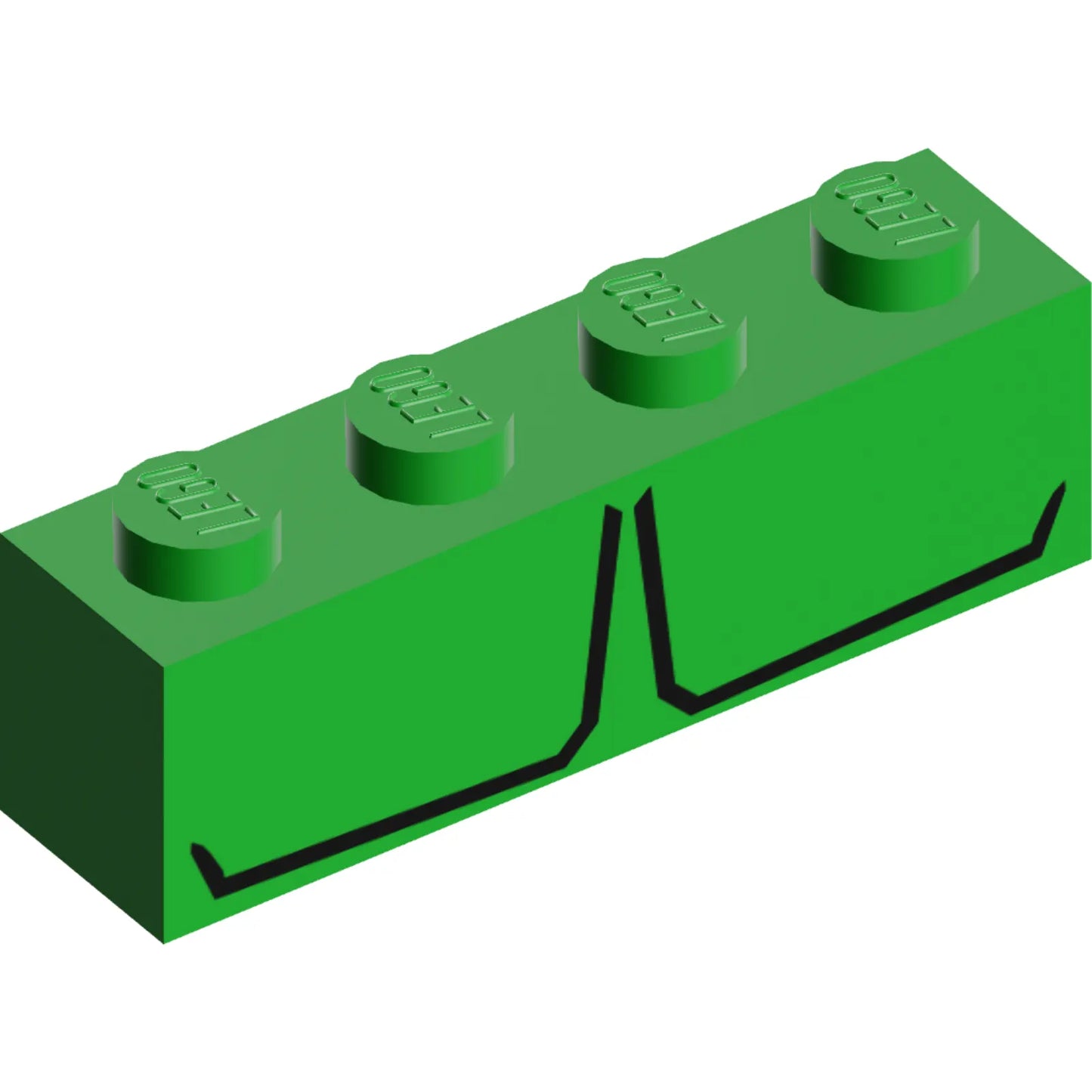 Part 3010pb204 - Brick 1 x 4 with Two Black Stripes Pattern