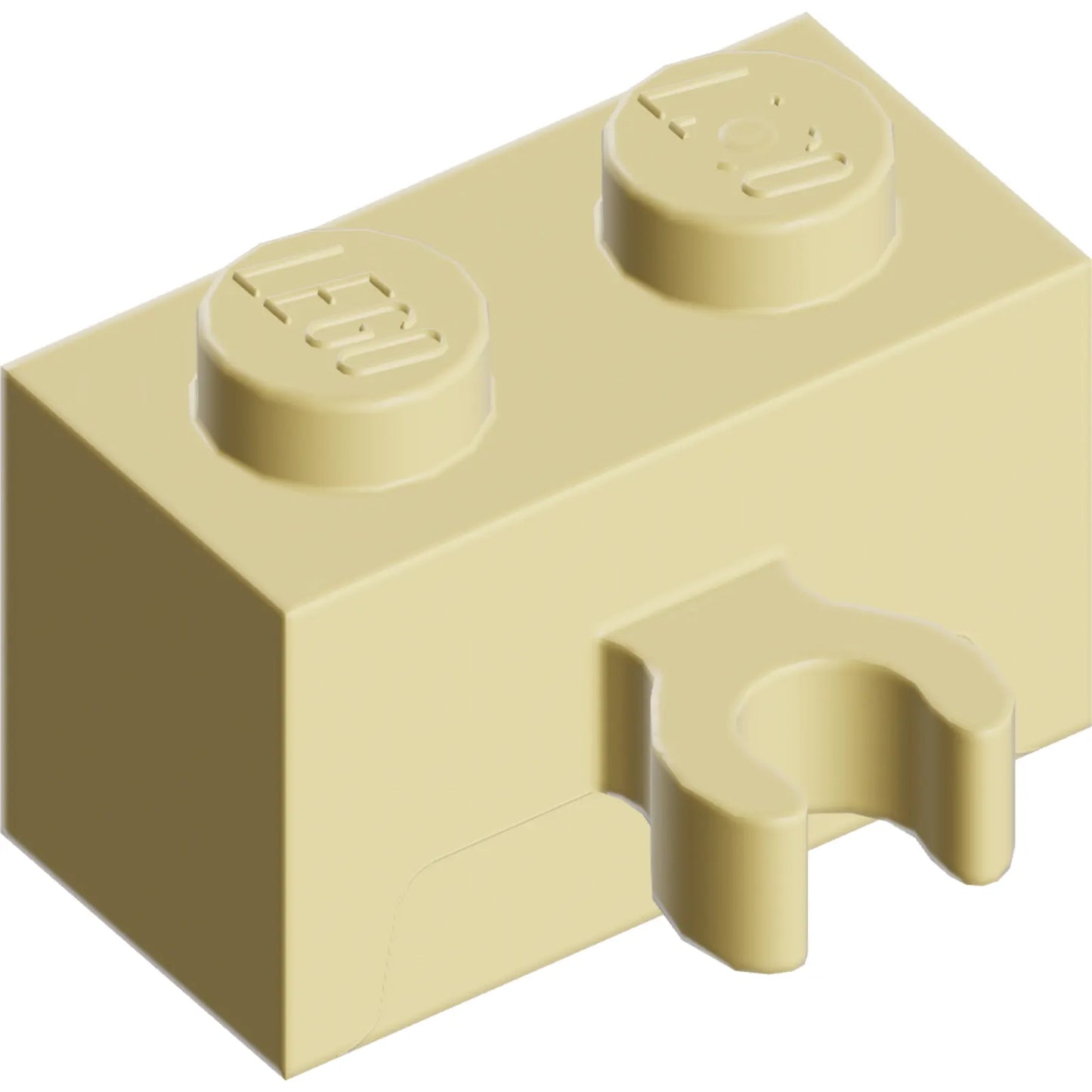 Part 30237b - Brick, Modified 1 x 2 with Open O Clip Thick (Vertical Grip)