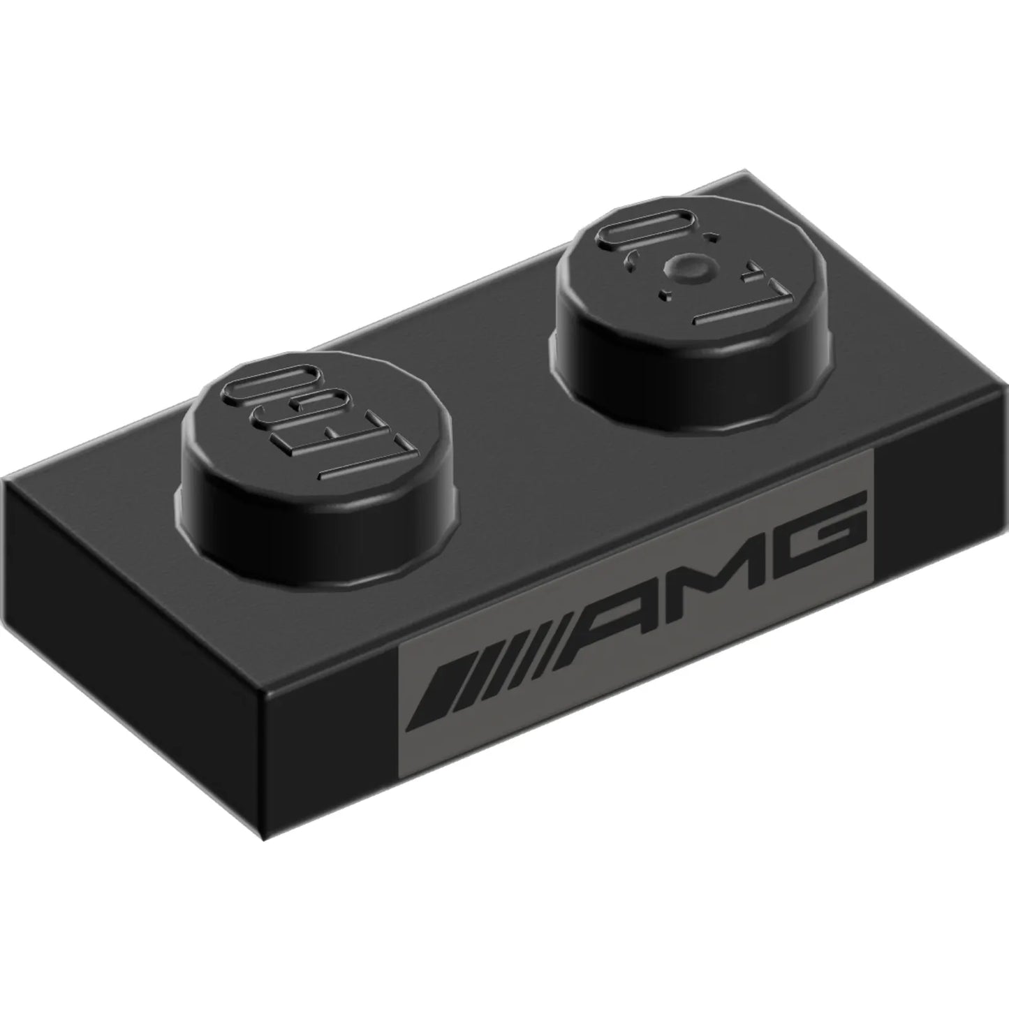 Part 3023pb09 - Plate 1 x 2 with AMG Logo on Silver Background Pattern