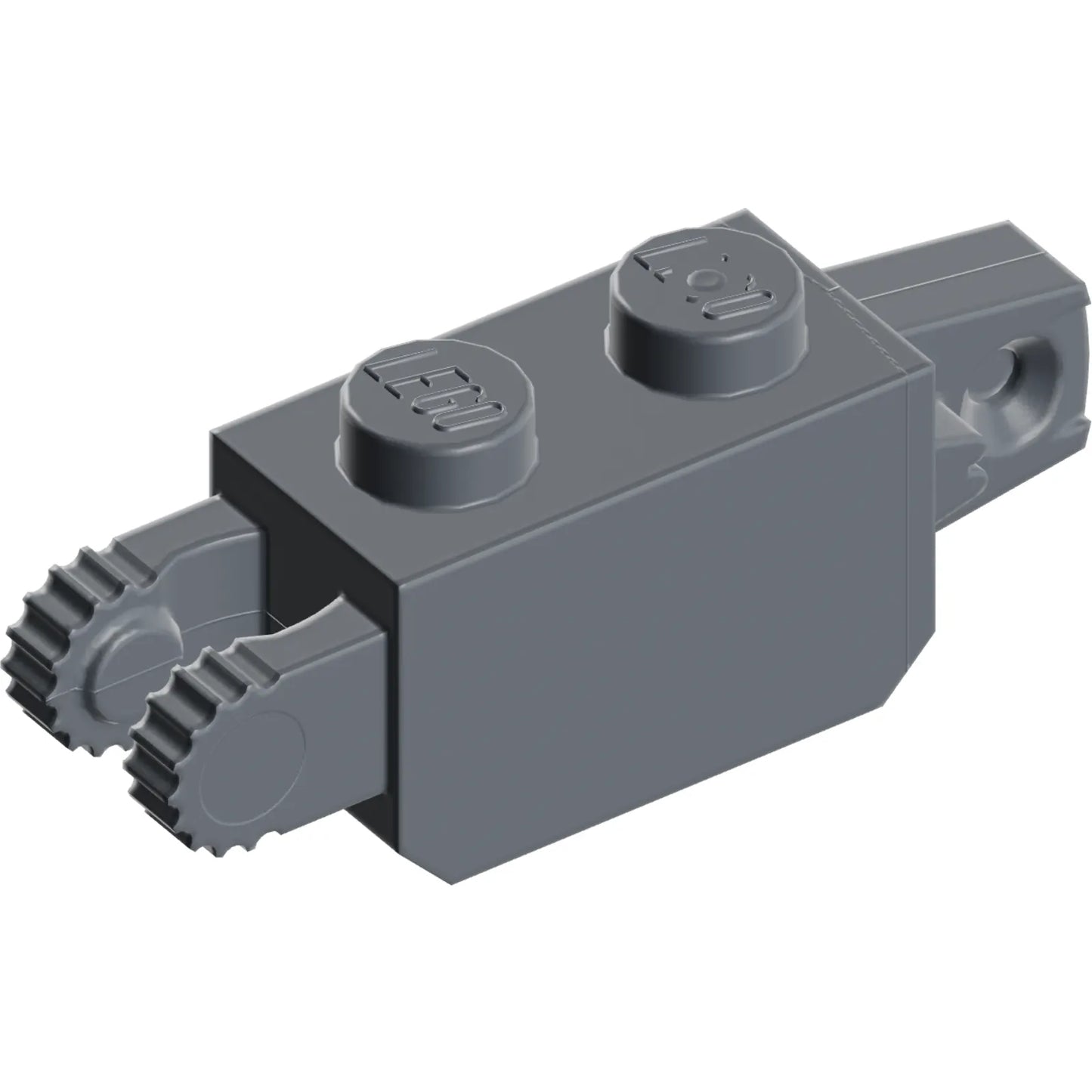 Part 30386 - Hinge Brick 1 x 2 Locking with 1 Finger Vertical End and 2 Fingers Vertical End, 9 Teeth