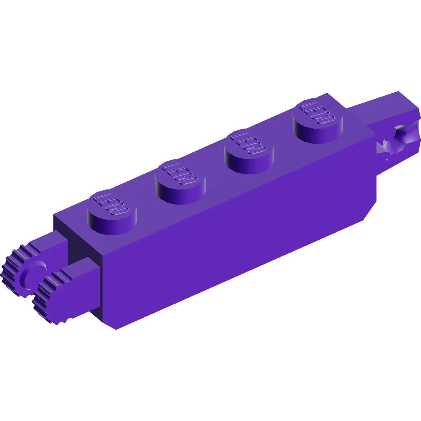 Part 30387 - Hinge Brick 1 x 4 Locking with 1 Finger Vertical End and 2 Fingers Vertical End, 9 Teeth