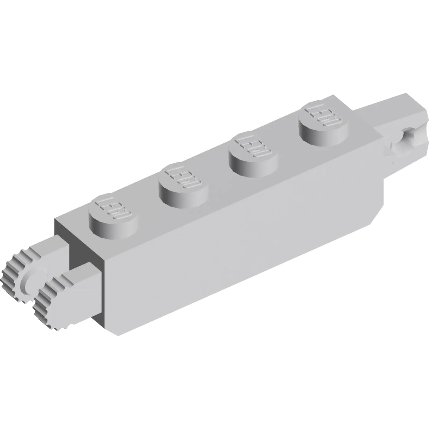 Part 30387 - Hinge Brick 1 x 4 Locking with 1 Finger Vertical End and 2 Fingers Vertical End, 9 Teeth