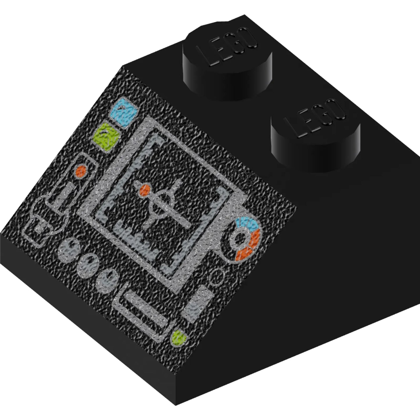 Part 3039pb076 - Slope 45 2 x 2 with Silver Control Panel and Screen Pattern