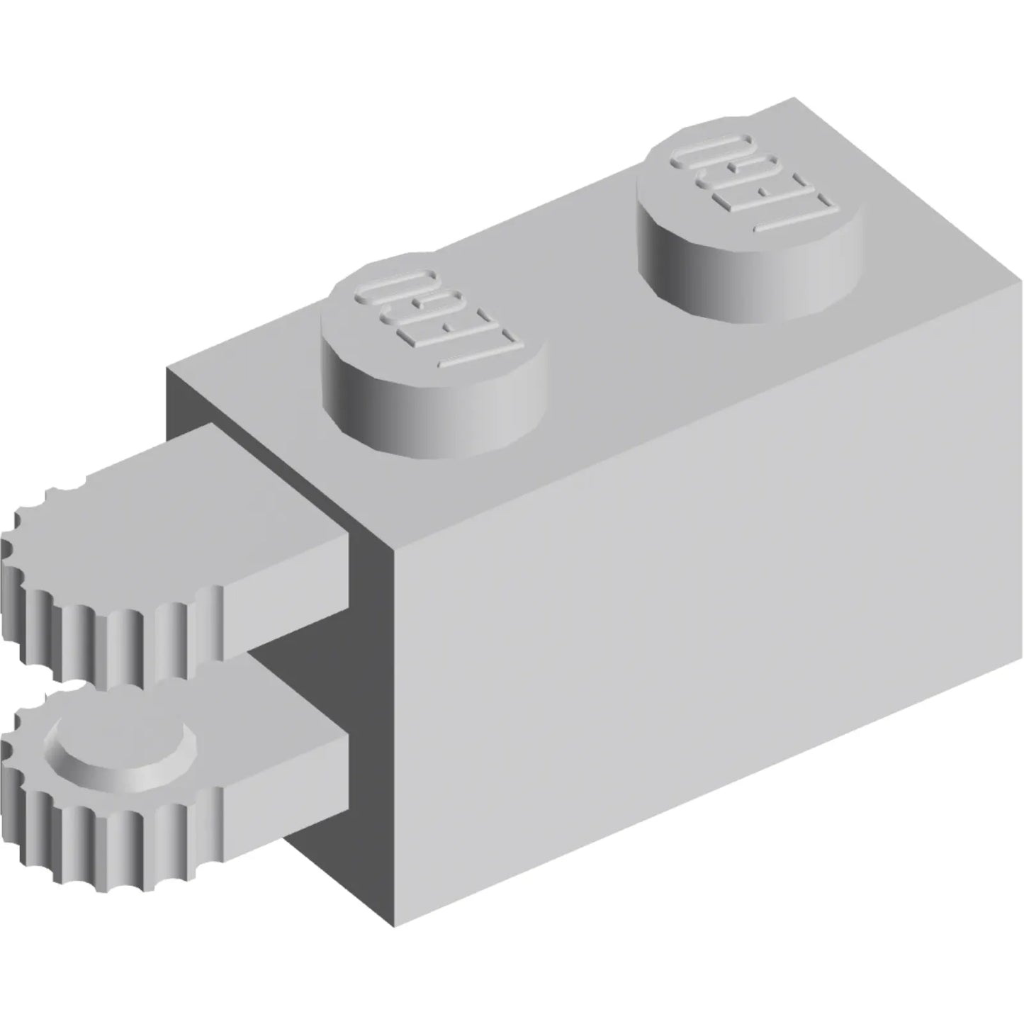 Part 30540 - Hinge Brick 1 x 2 Locking with 2 Fingers Horizontal End, 9 Teeth